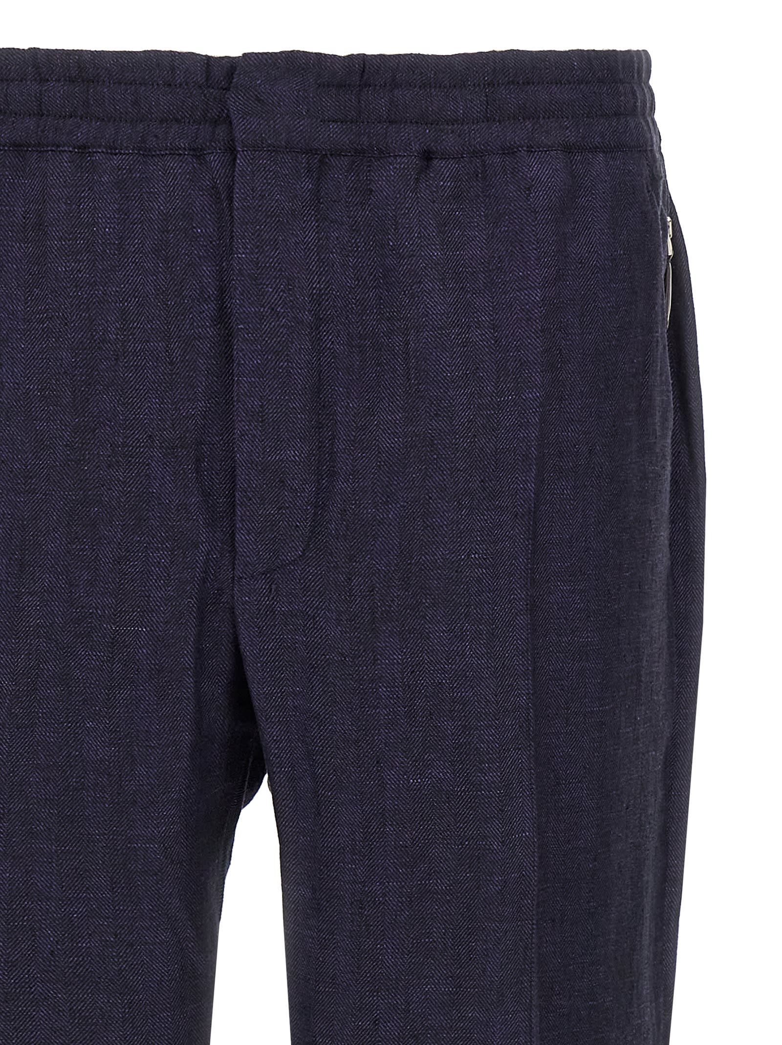 Berluti Straight Leg Wool Blend Pants With Elastic Waistband In Blue