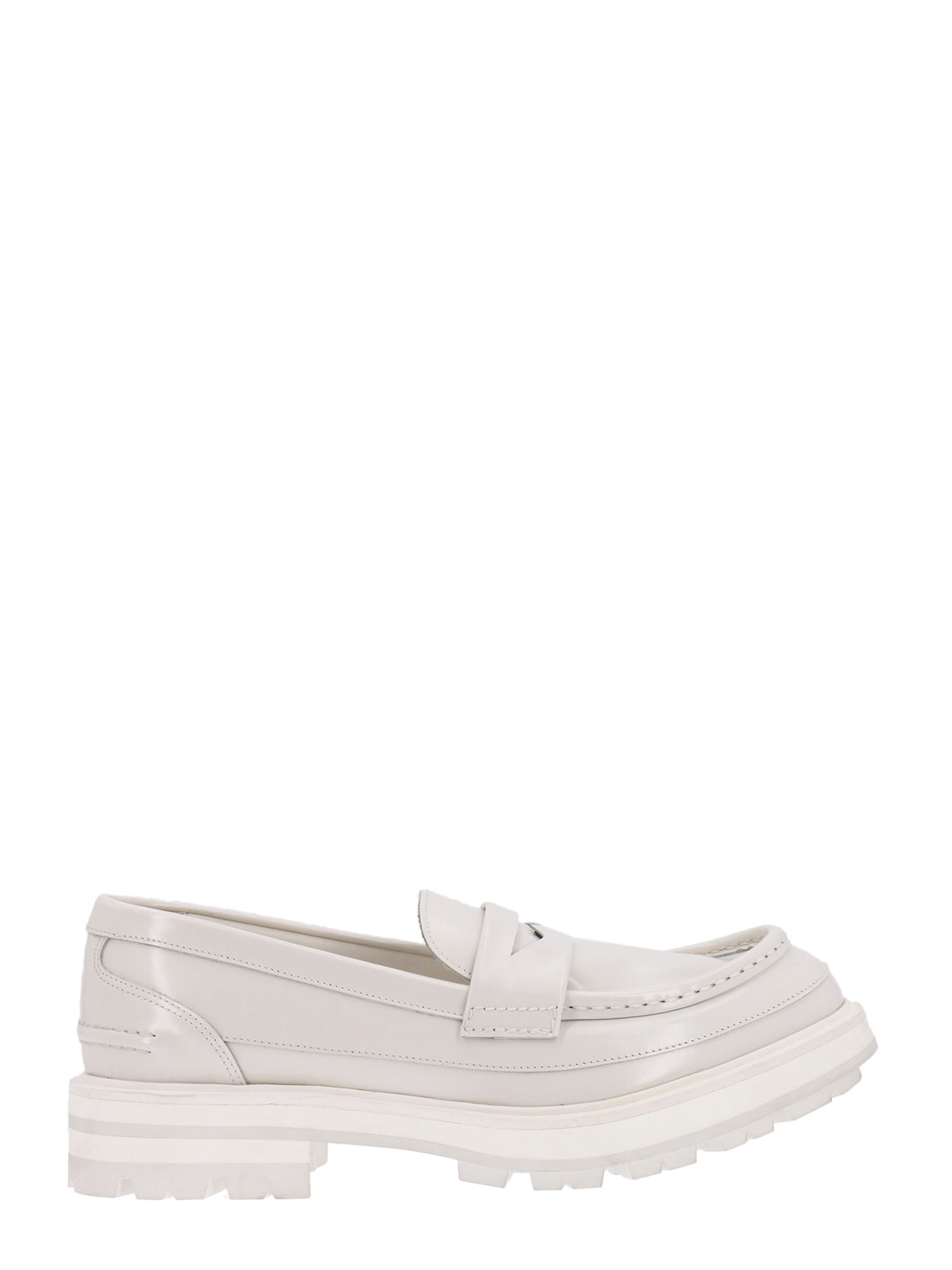 The Seam Lug Sole Penny Loafer In White