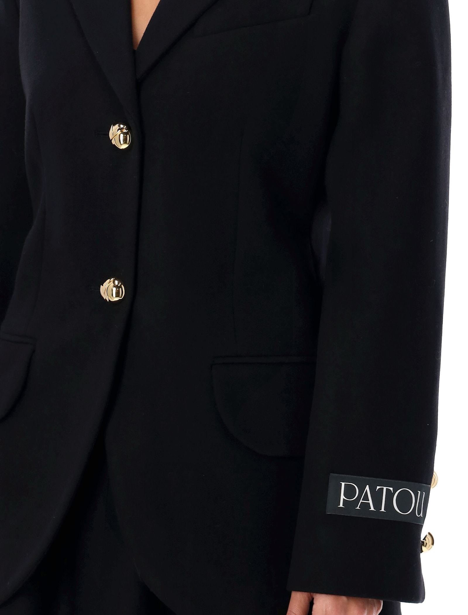 Shop Patou Relaxed Belted Blazer In Black