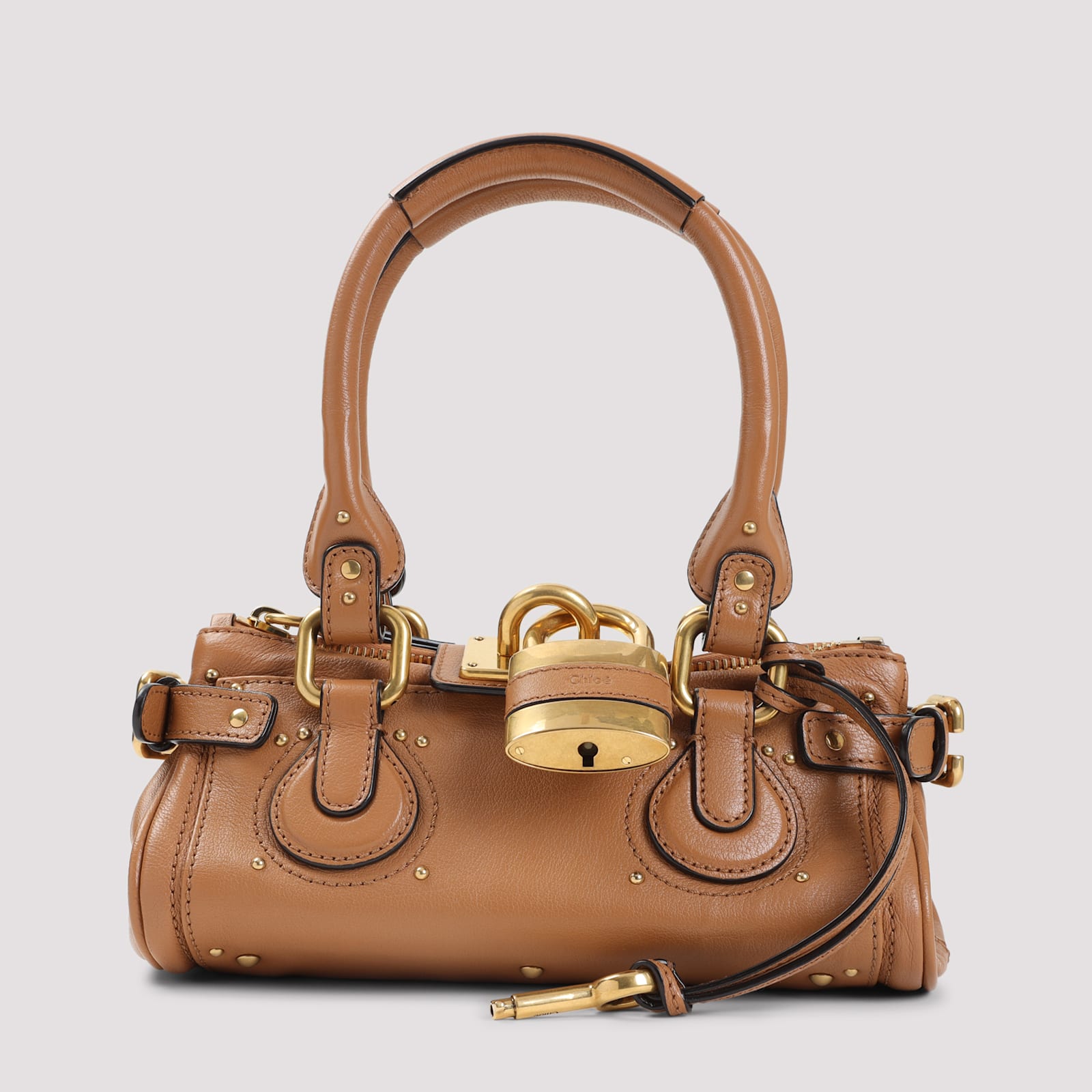 Chloé Small Paddington Padlock Top-handle Tote Bag In Brown