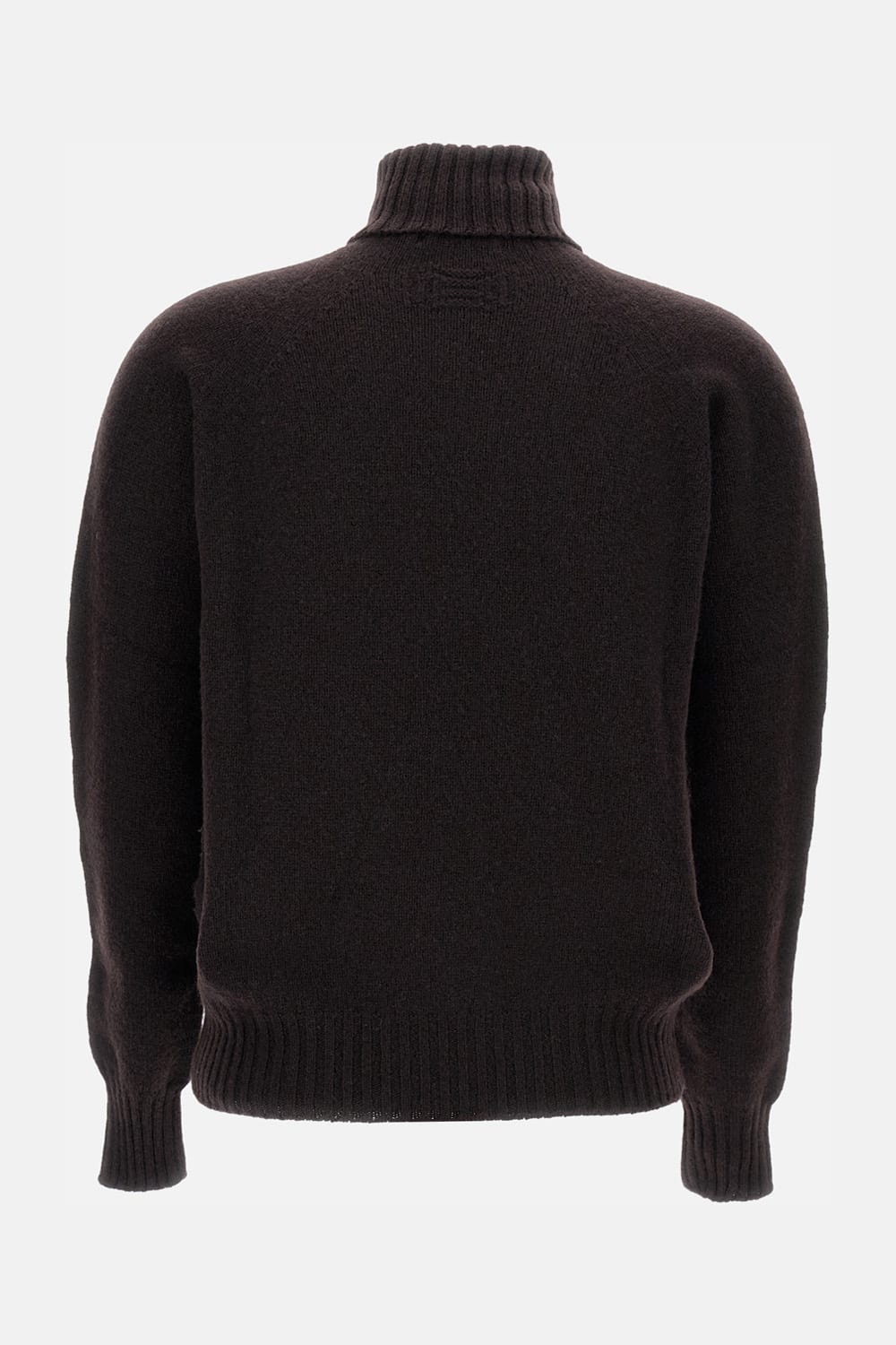 Drumohr Ribbed Turtleneck Wool Sweater In Brown