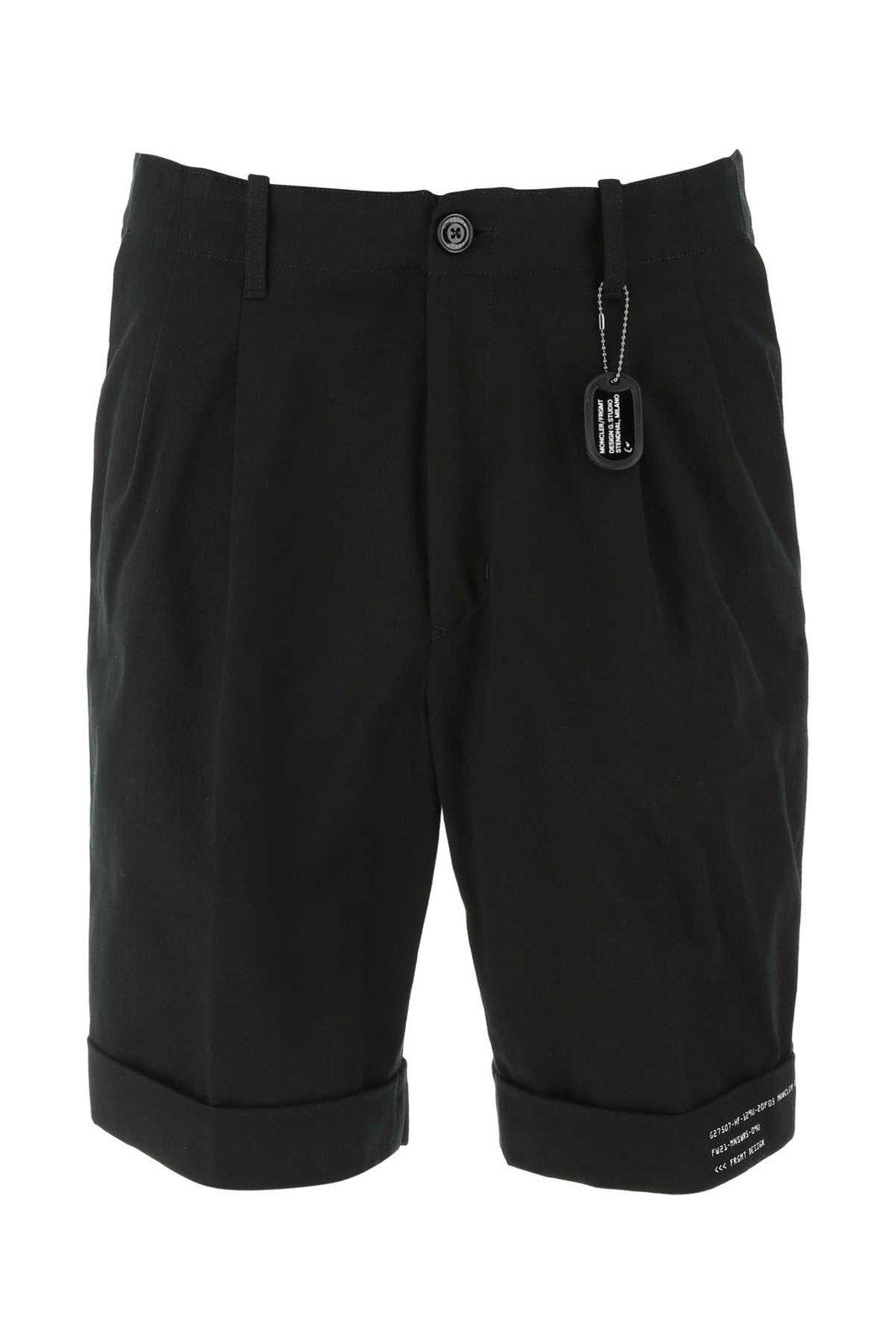 Shop Moncler Genius Moncler X Fragment Hiroshi Fujiwara Logo Printed Sweat Shorts In Black