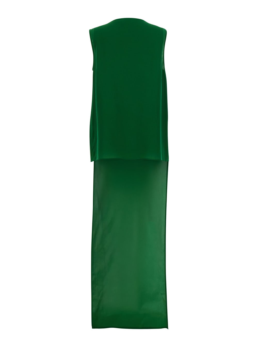 Shop P.a.r.o.s.h Green Blouse With Ruffled Details In Silk Woman