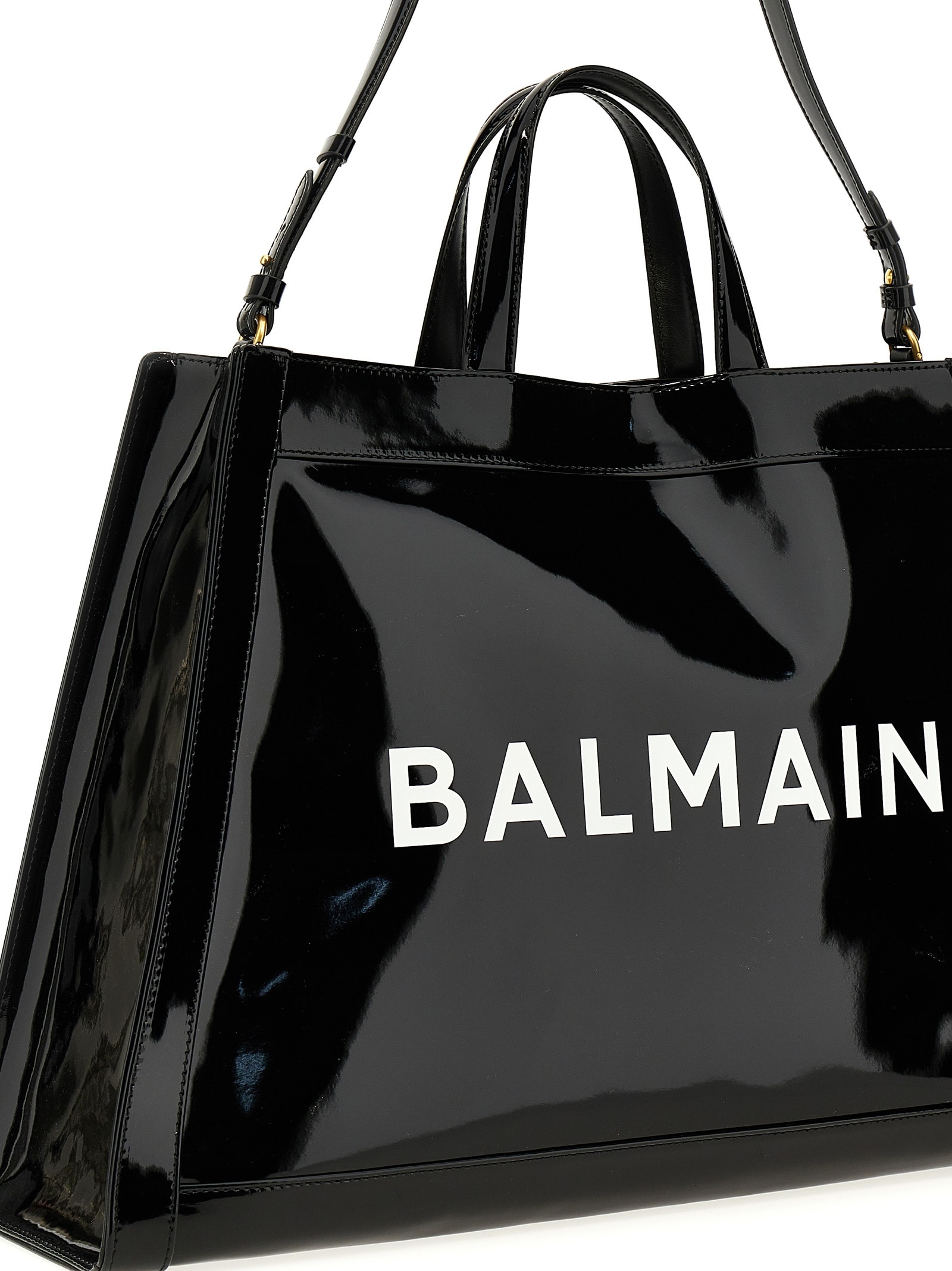 Shop Balmain Oliviers Cabas Shopping Bag In Black