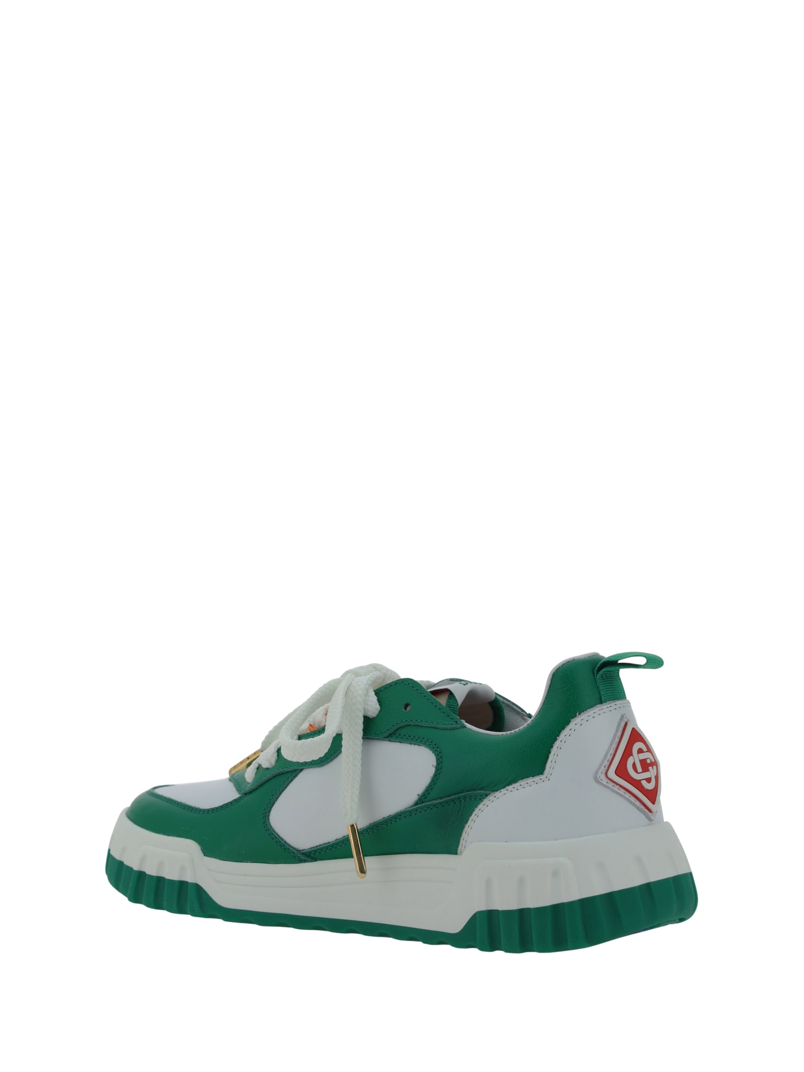 Shop Casablanca The Court Sneakers In Green/white
