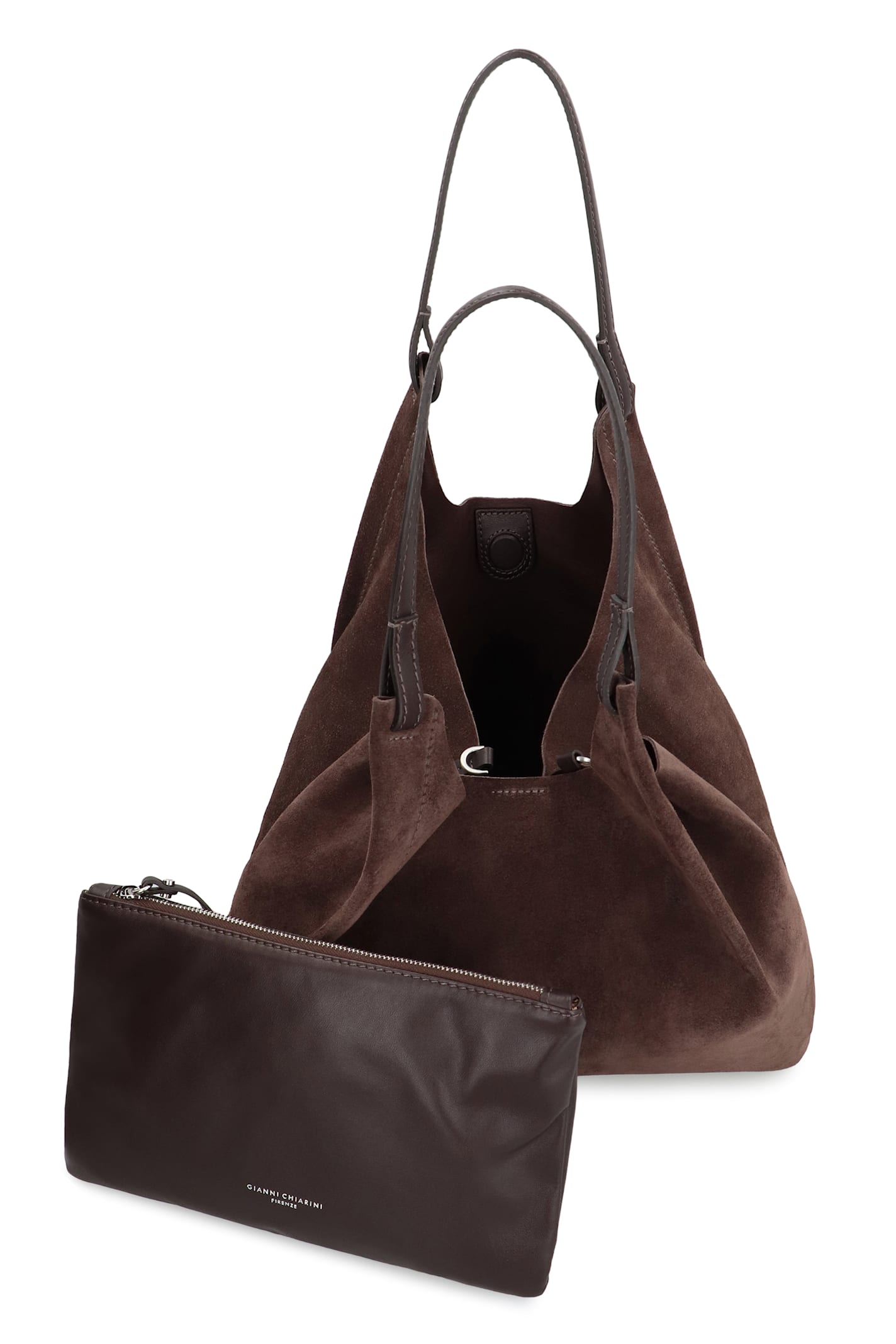 Gianni Chiarini Dua Suede Tote Bag In Brown