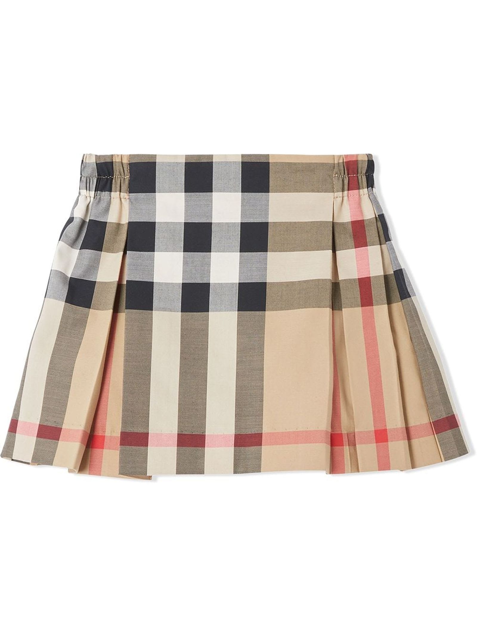 Burberry Archive Beige Cotton Pleated Skirt