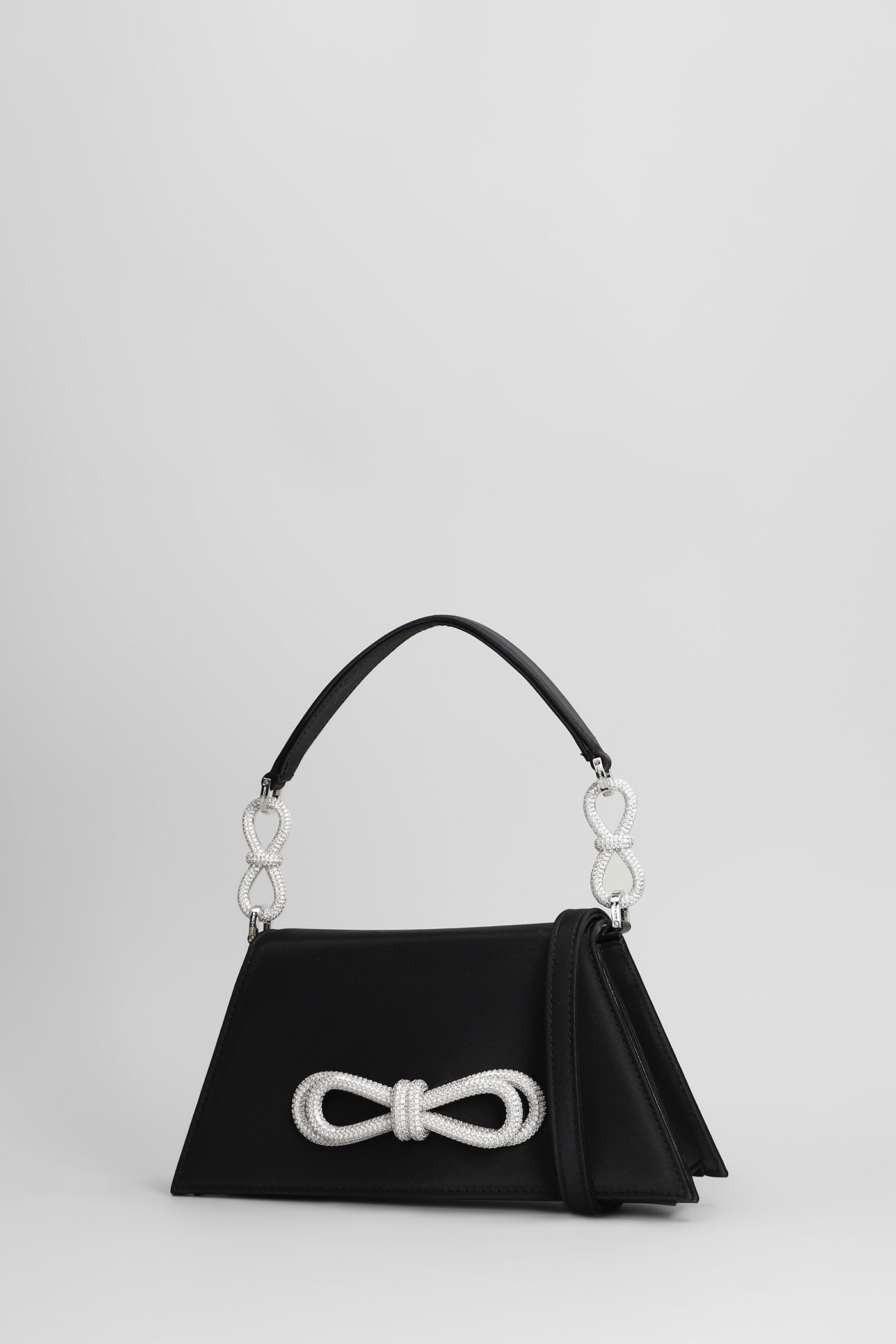 Mach & Mach Samantha Shoulder Bag In Black Silk In Black