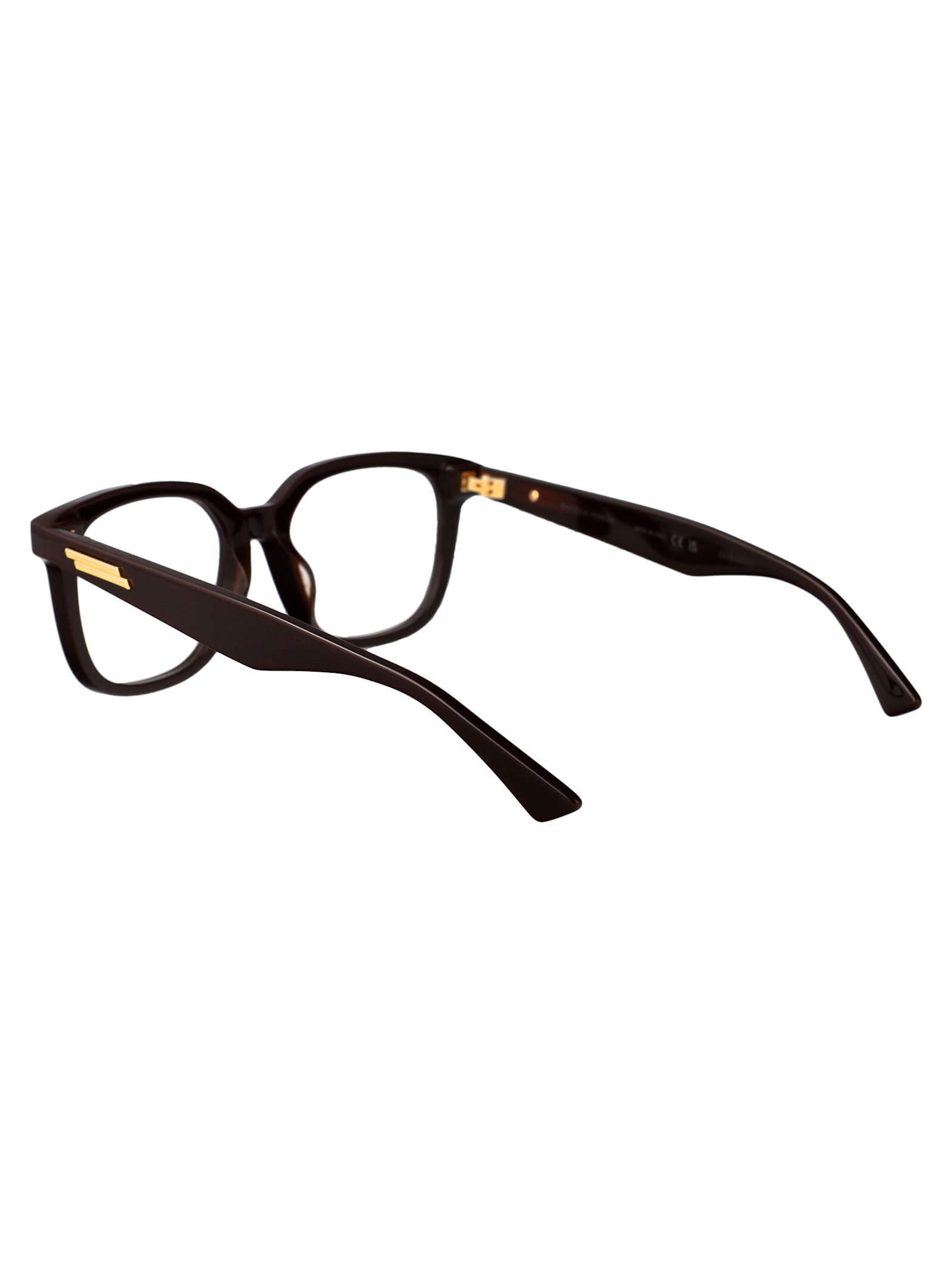 Bottega Veneta Brown-brown-transparent Acetate Glasses In Black