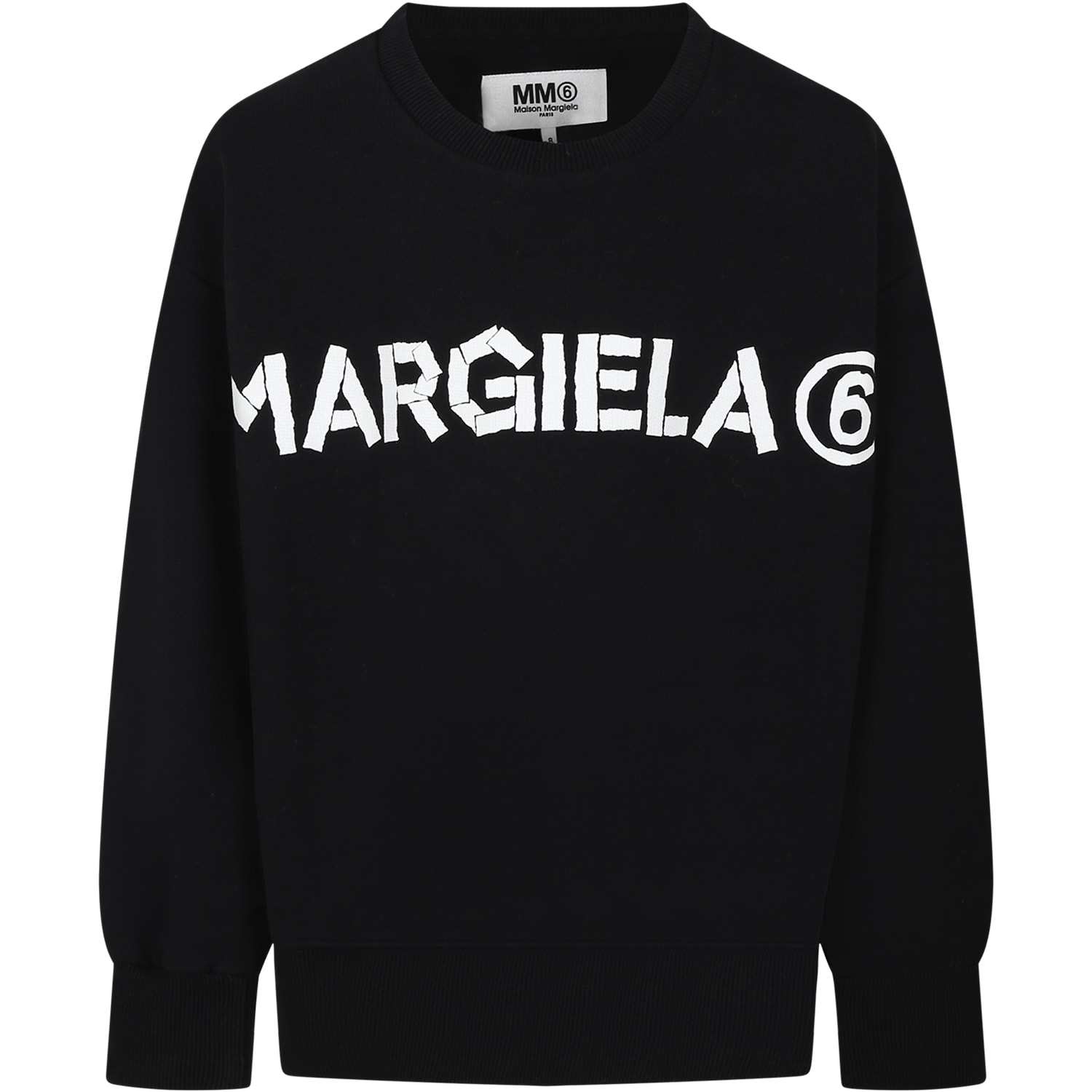 Mm6 Maison Margiela Black Sweatshirt For Kids In M6900