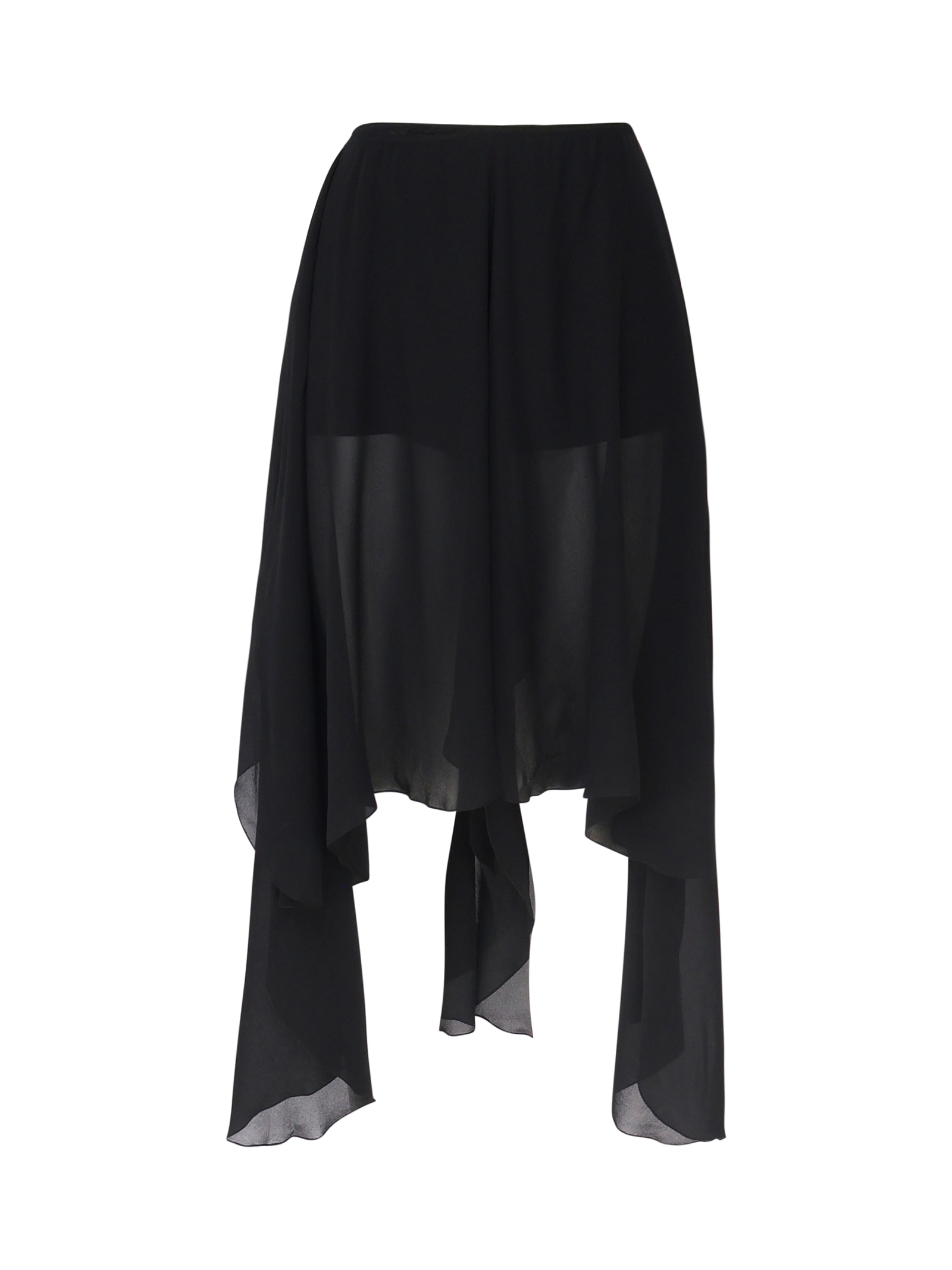 Chloé Asymmetric Skirt With Silk Transparencies