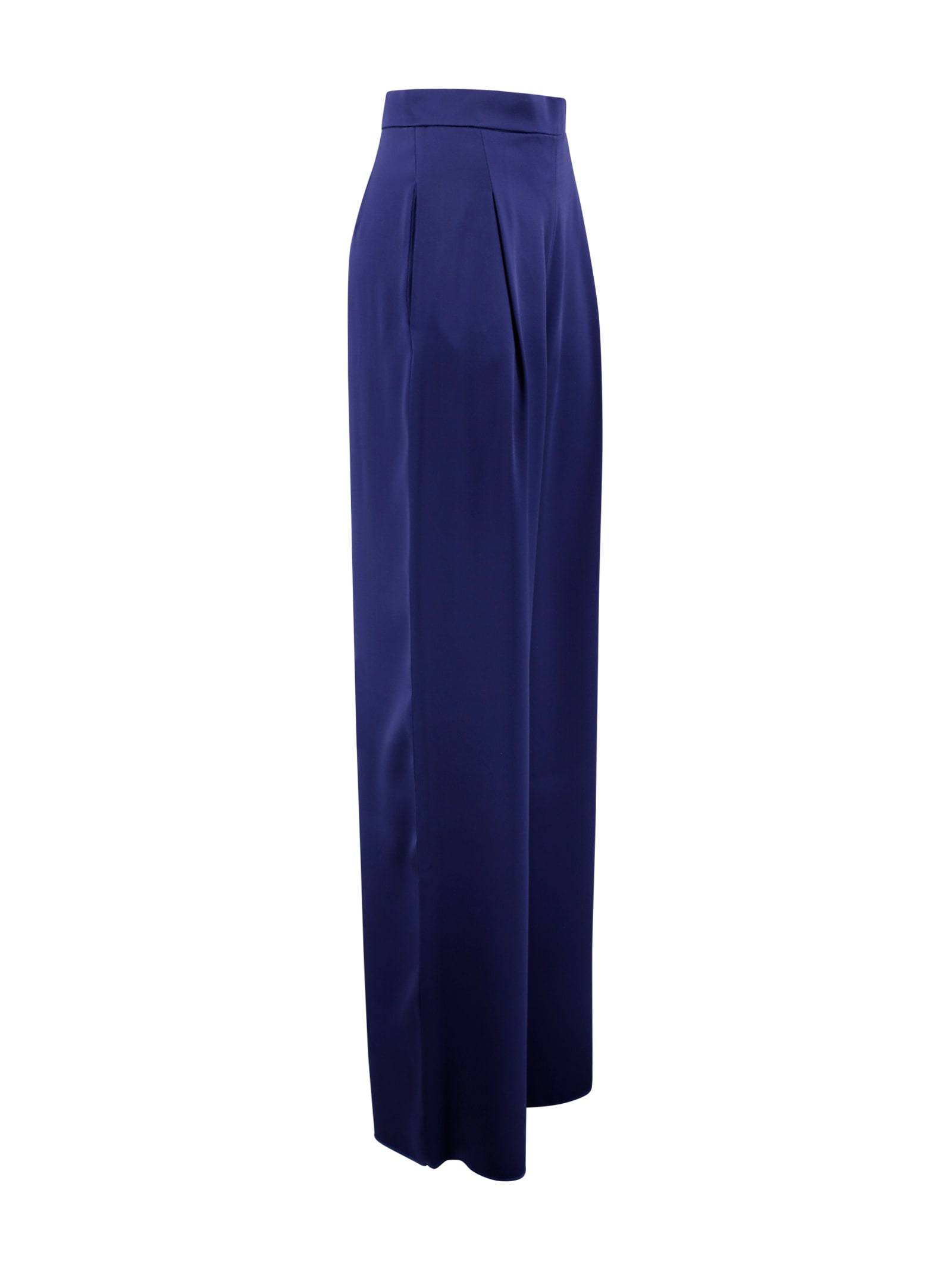Max Mara Fluid Pants In Envers Satin In Blue