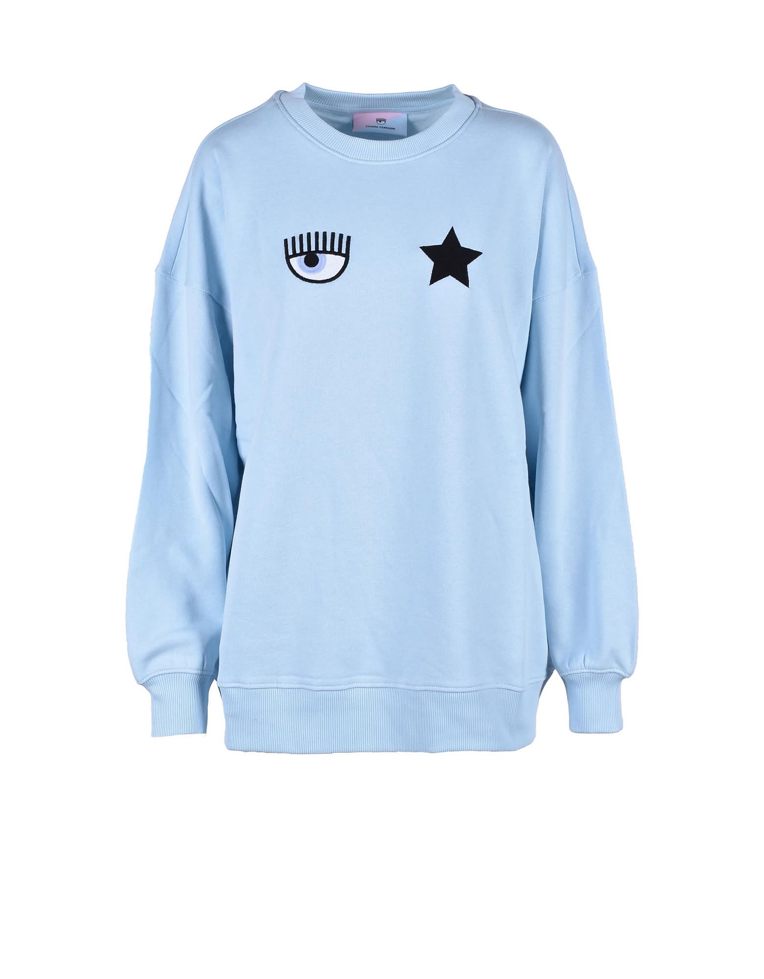 Chiara Ferragni Womens Light Blue Sweatshirt