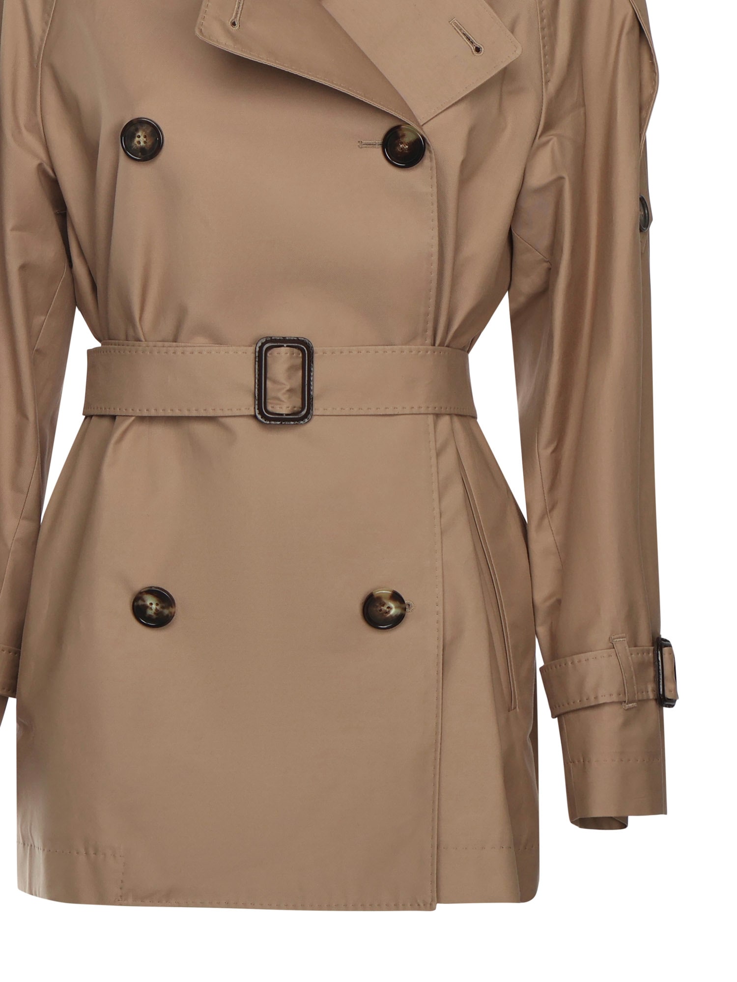 Max Mara The Cube Long Cotton Twill Trench Coat In Multi