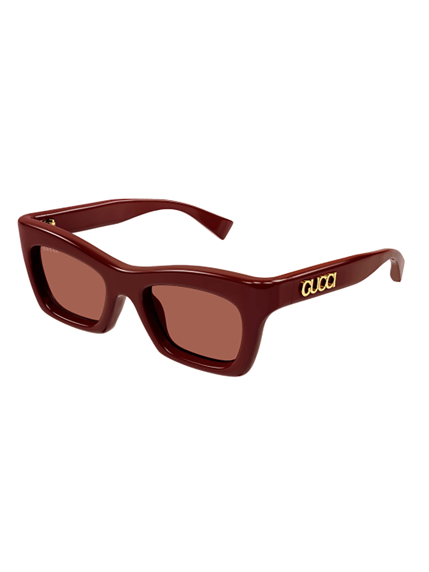 Shop Gucci Gg1773s Sunglasses In Burgundy Burgundy Bro