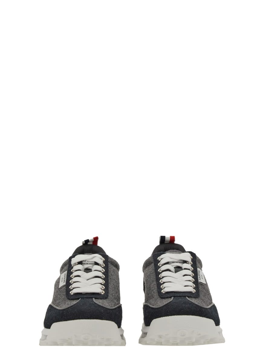 Shop Thom Browne Tech Runner Sneaker In Grey