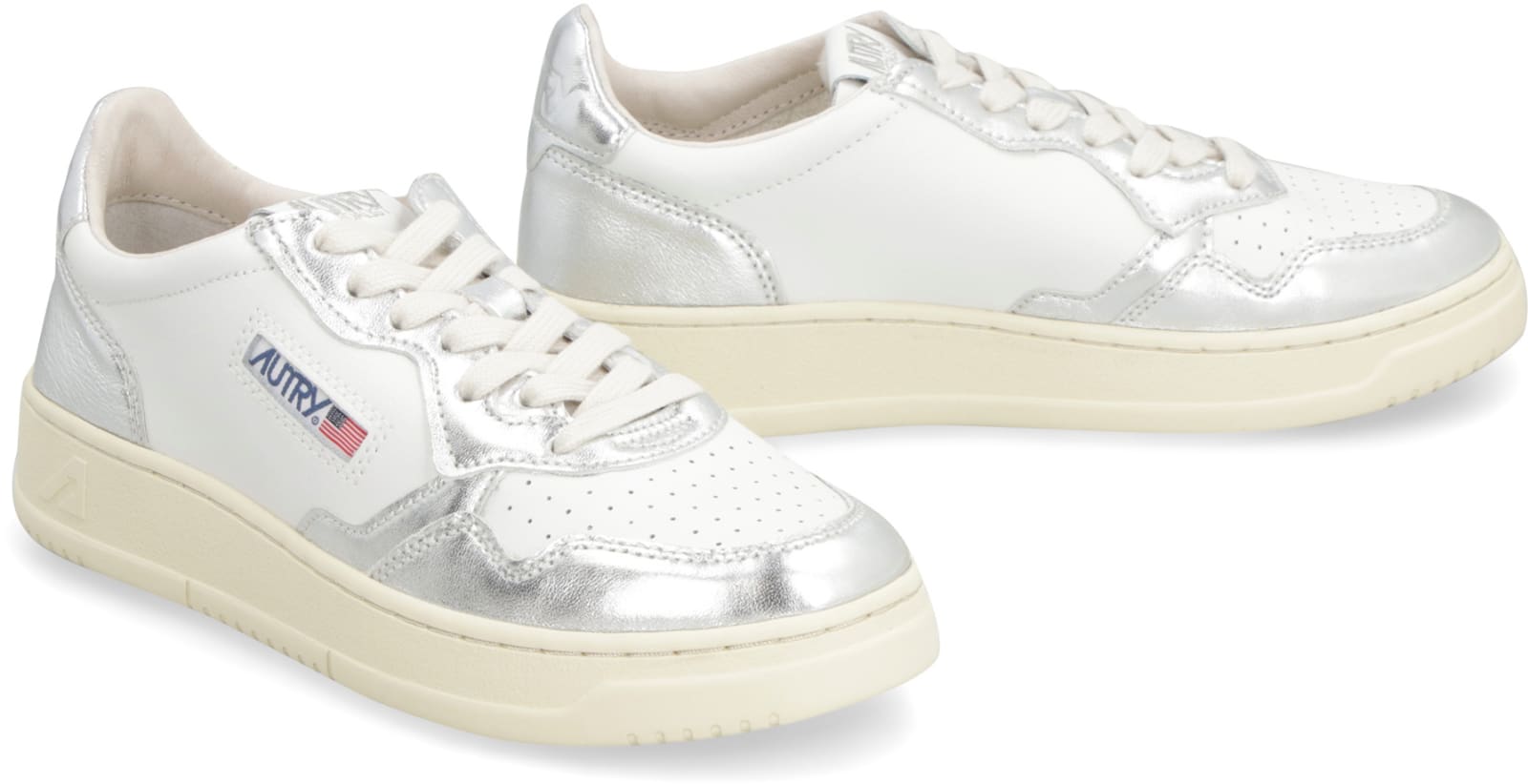 Shop Autry Medalist Low-top Sneakers In Silver