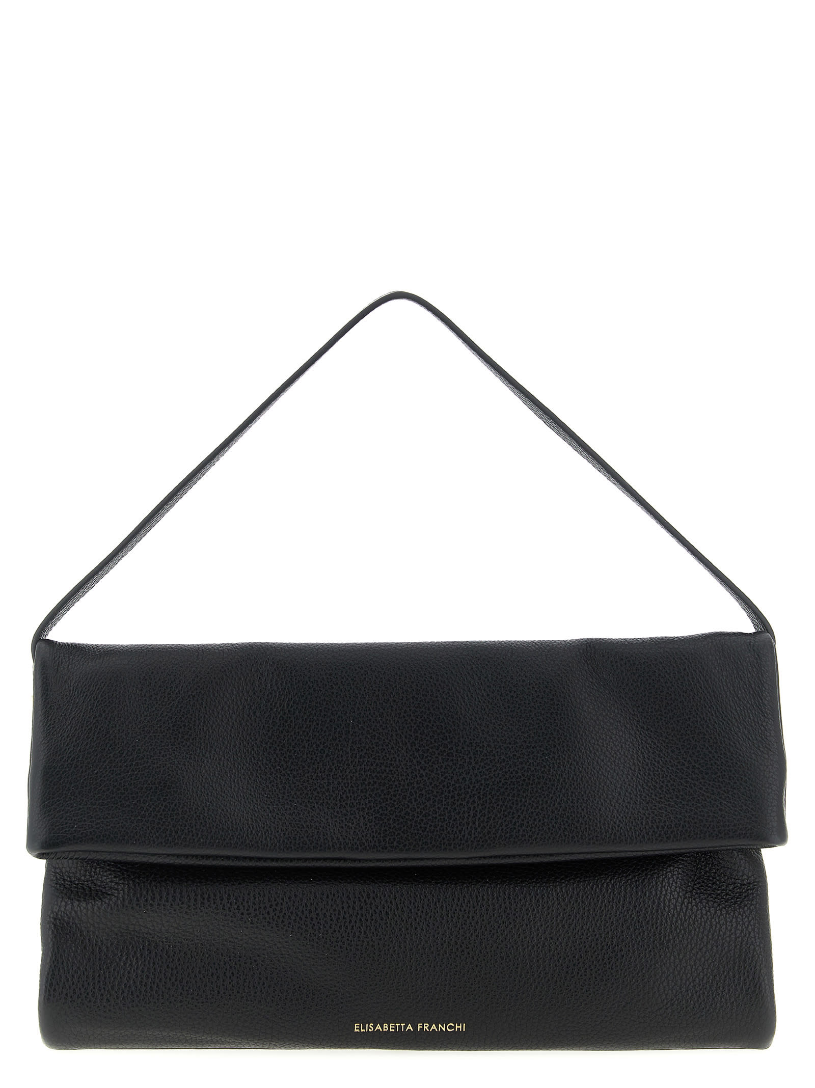 Elisabetta Franchi Logo Shoulder Bag Shoulder Bags Black In Black