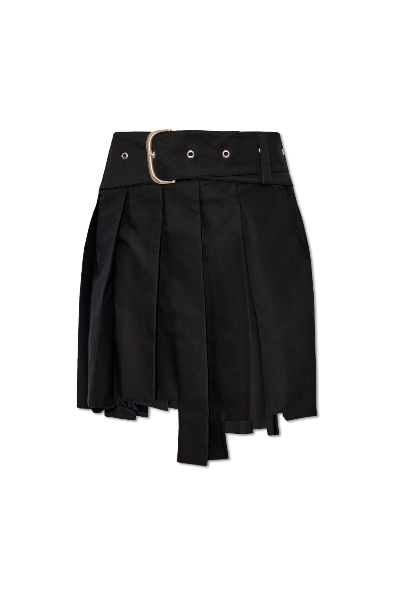 Shop Off-white Pleated Skirt In Black