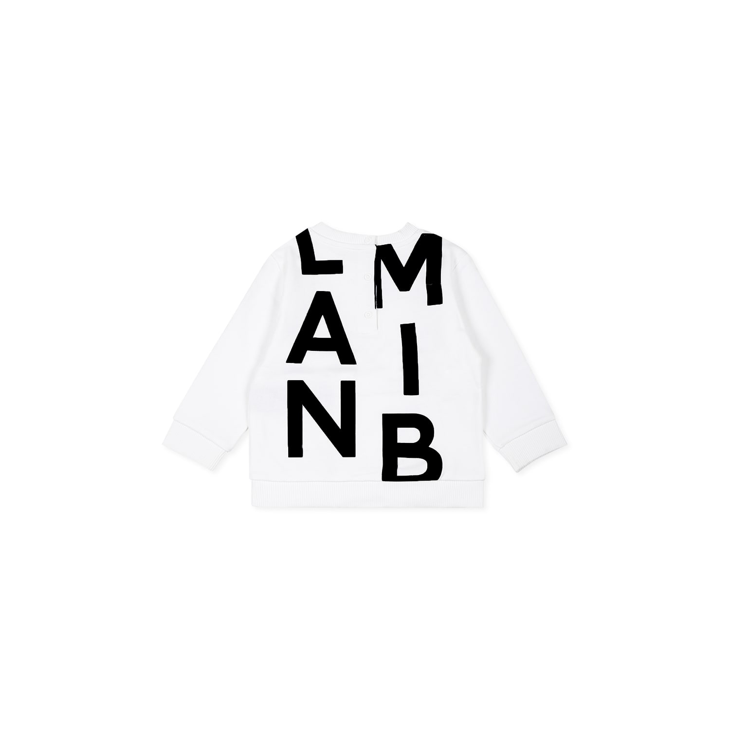 Balmain White Sweatshirt For Babykids With Logo In White