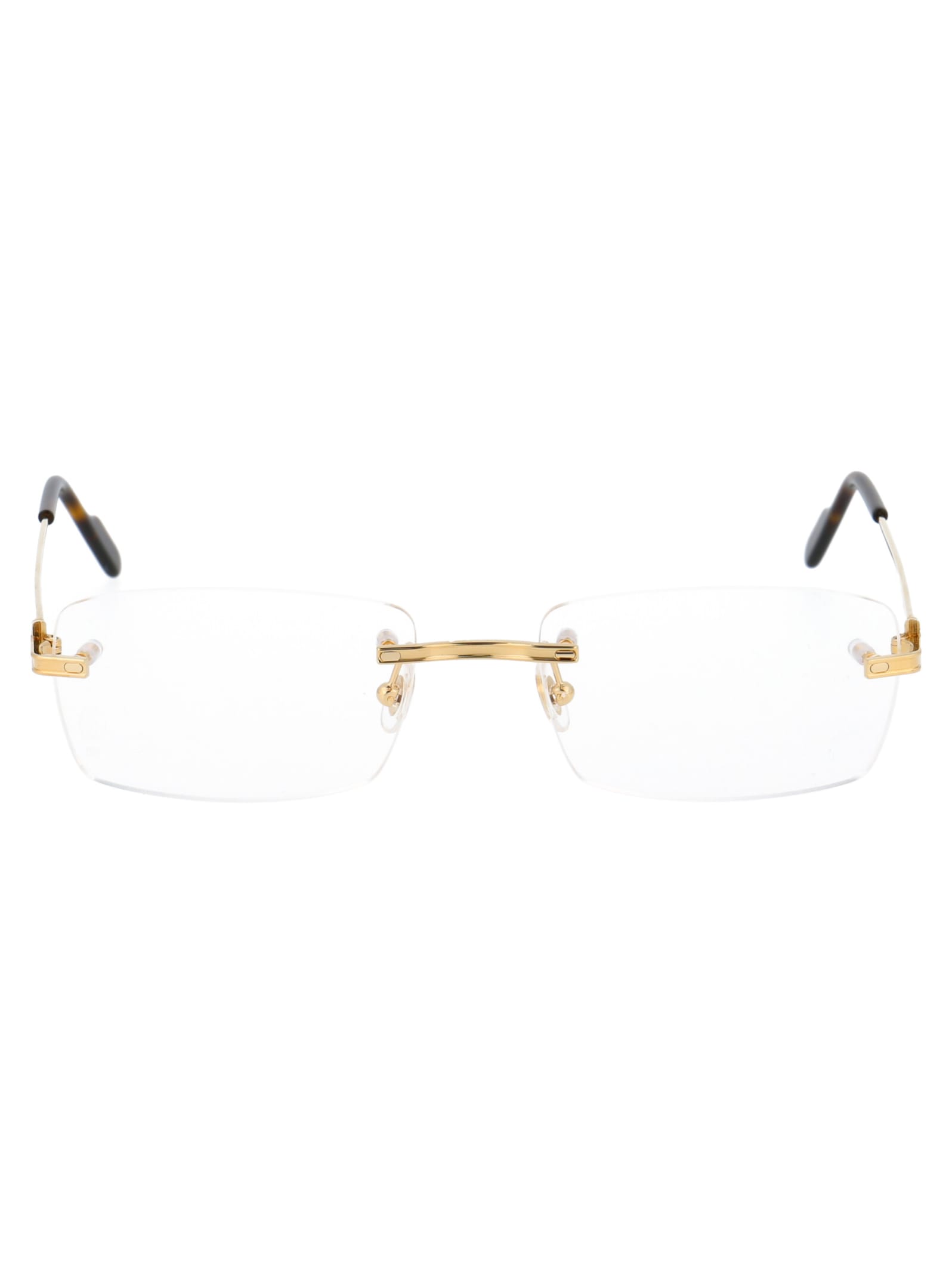 Shop Cartier Ct0259o Glasses In 002 Gold Gold Transparent