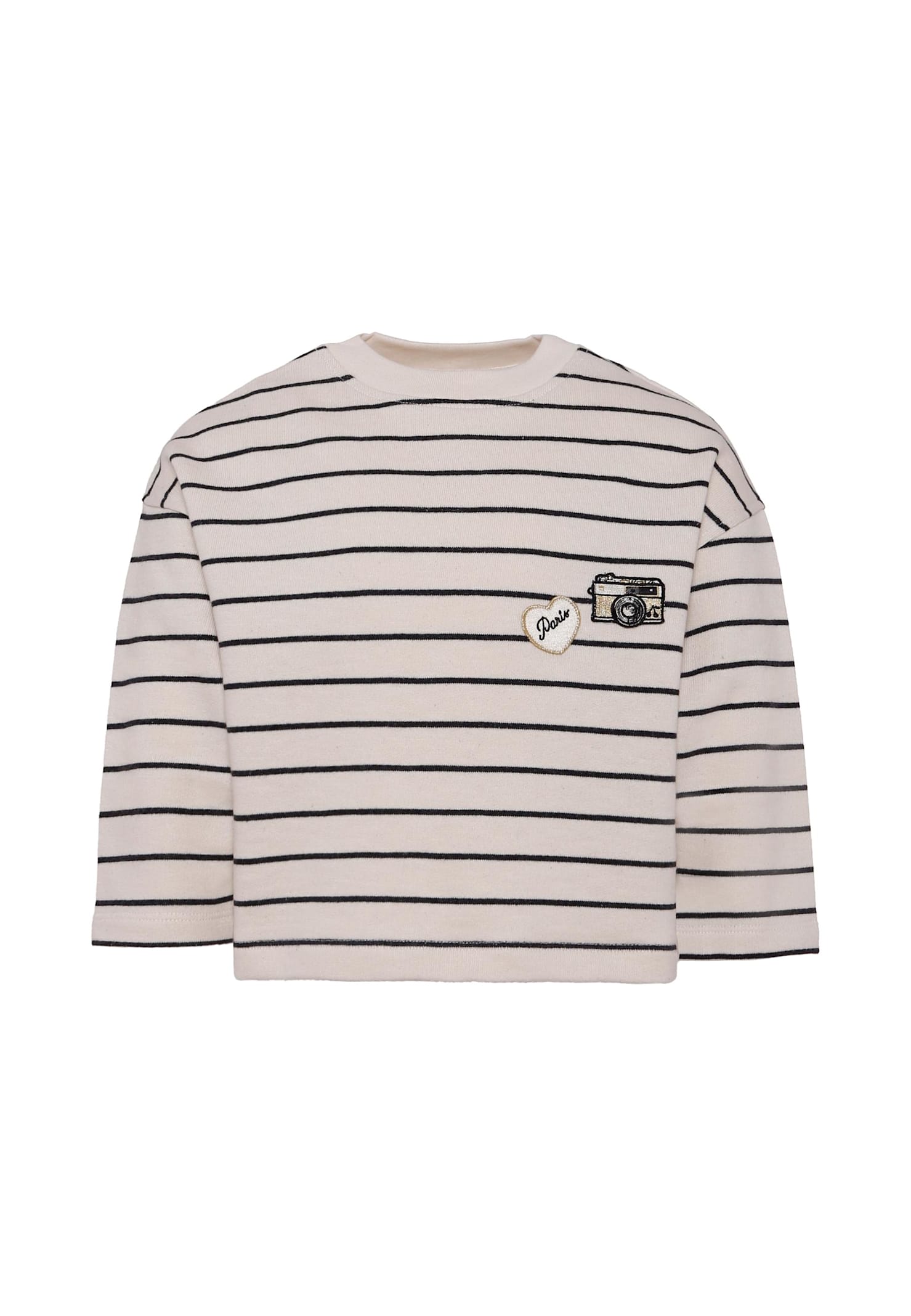 Bonpoint Ivory Sweatshirt For Girl With Camera In White
