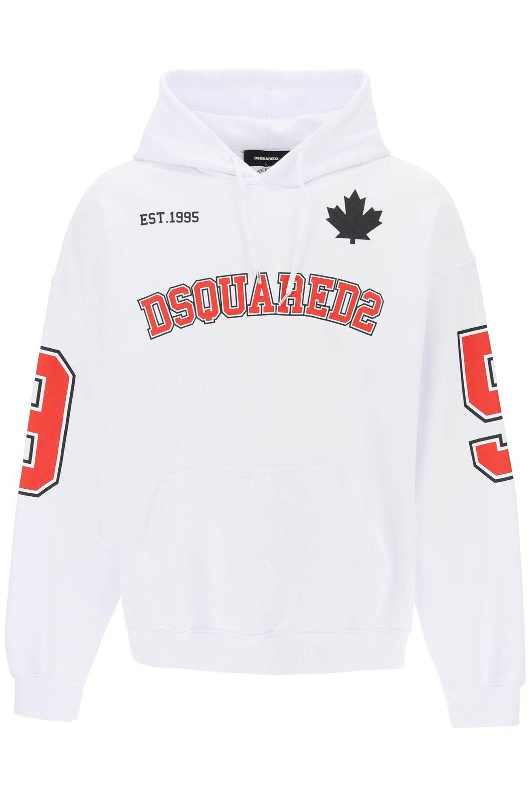 Shop Dsquared2 Caten 64 Drawstring Hoodie In White (white)