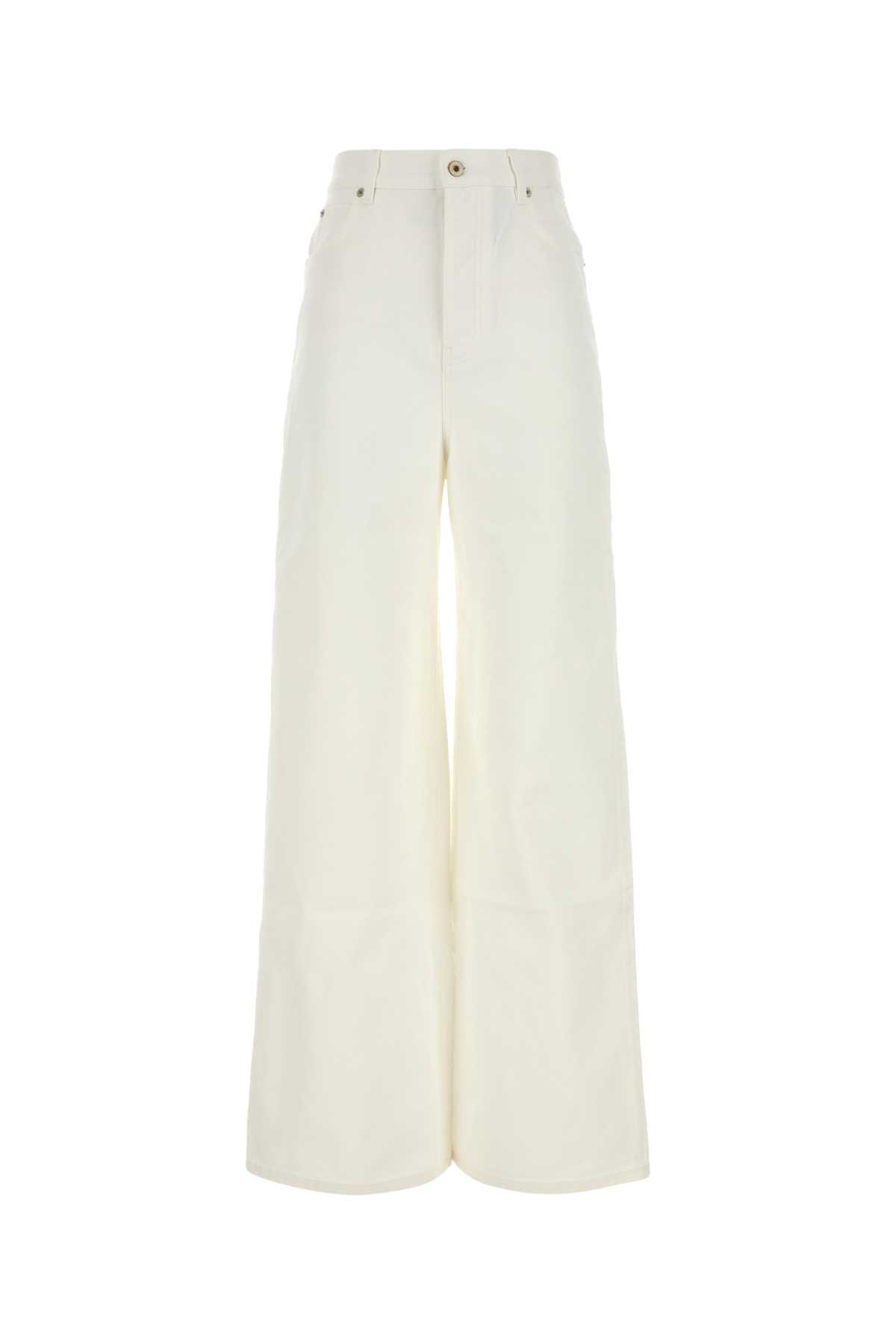 LOEWE WHITE DENIM WIDE-LEG PANT