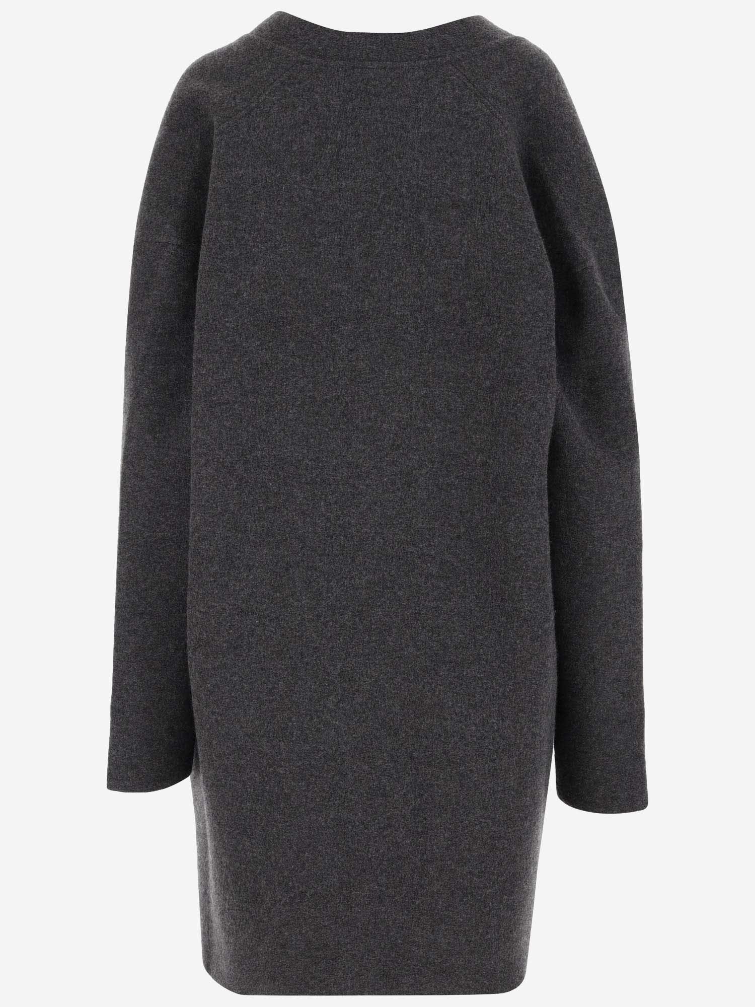 Jil Sander Wool Blend Maxi Cardigan In Grey