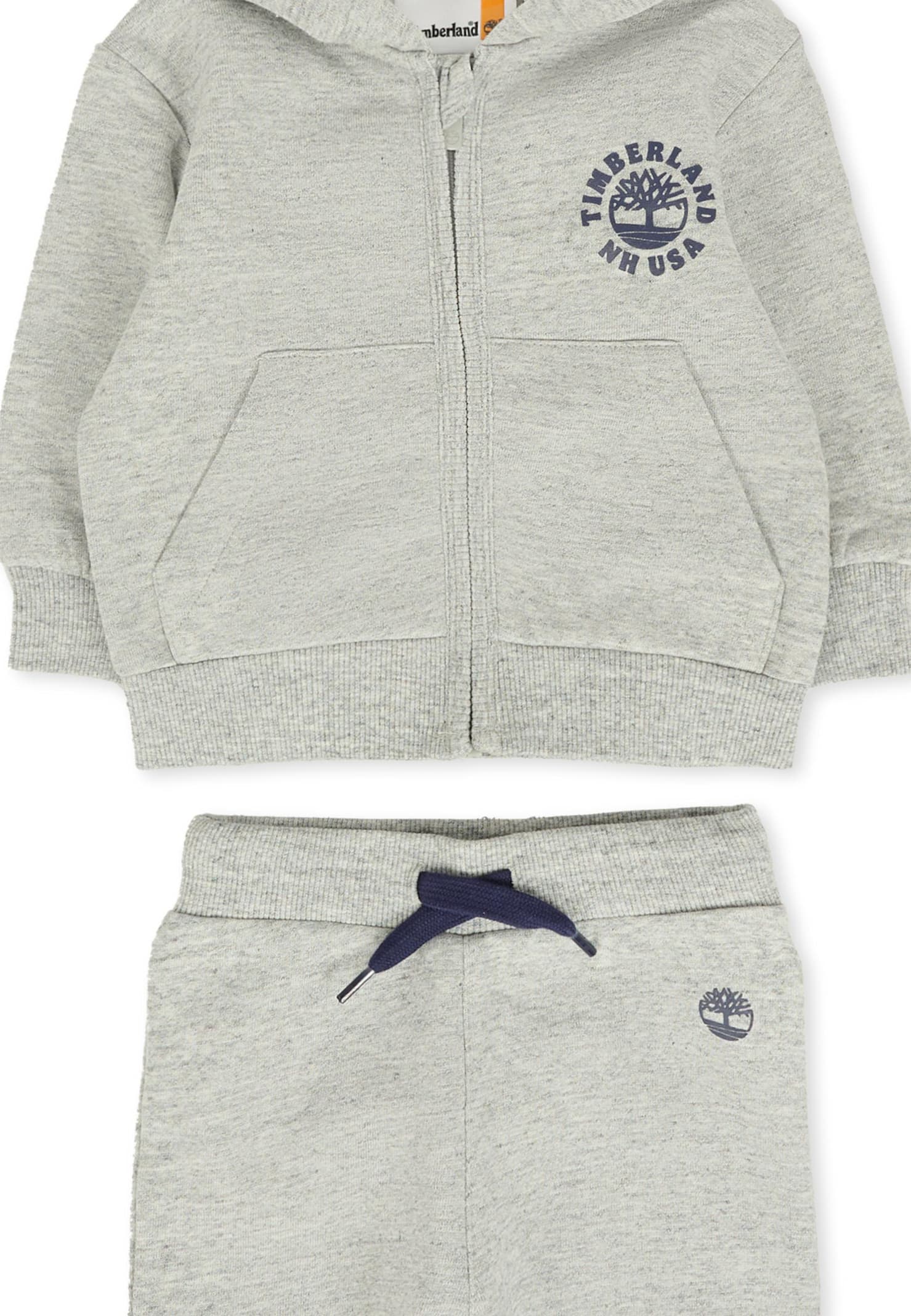 Timberland Grey Suit For Baby Boy For Logo In Gray