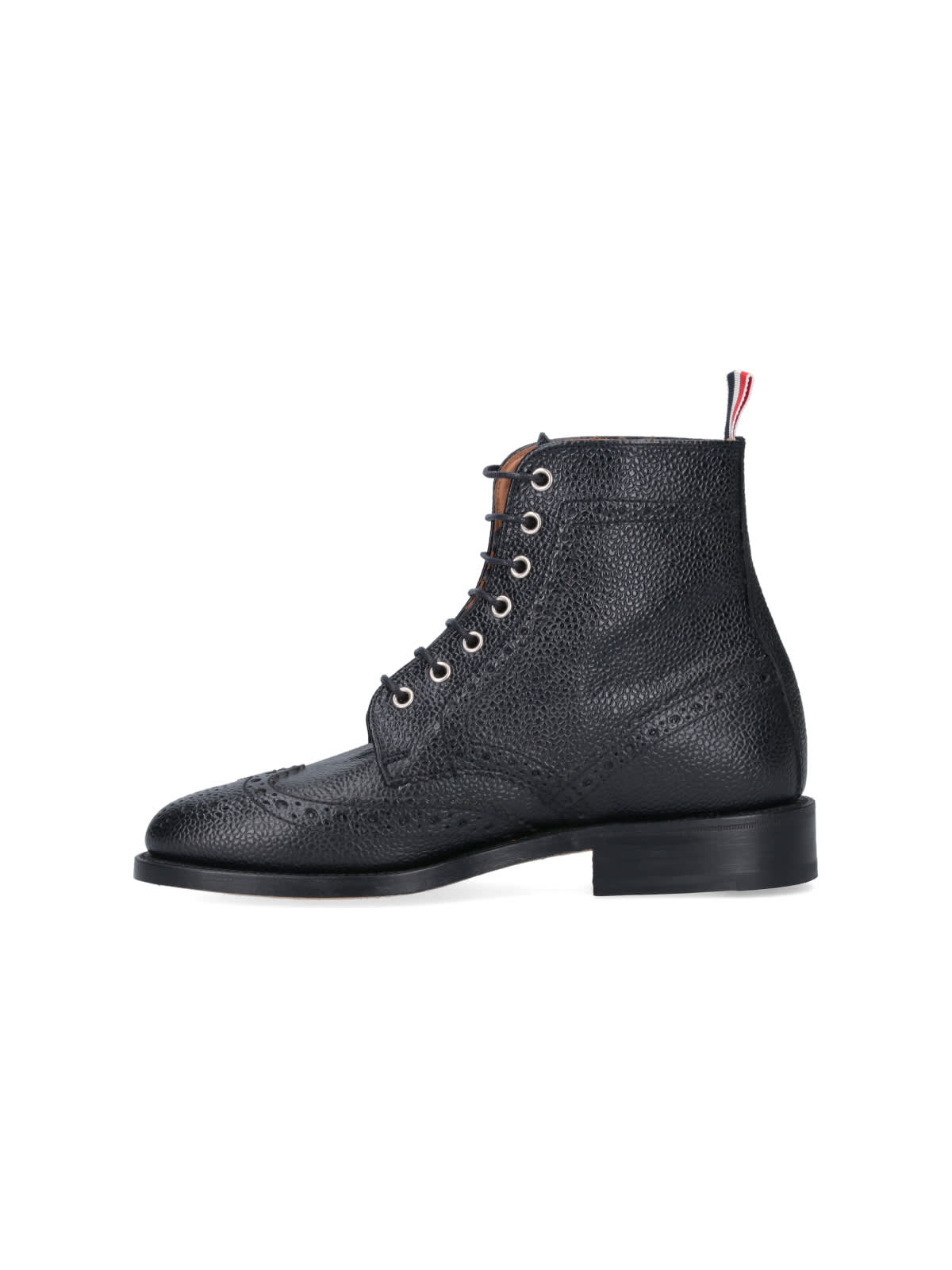 Shop Thom Browne Brogue Detail Boots In Black