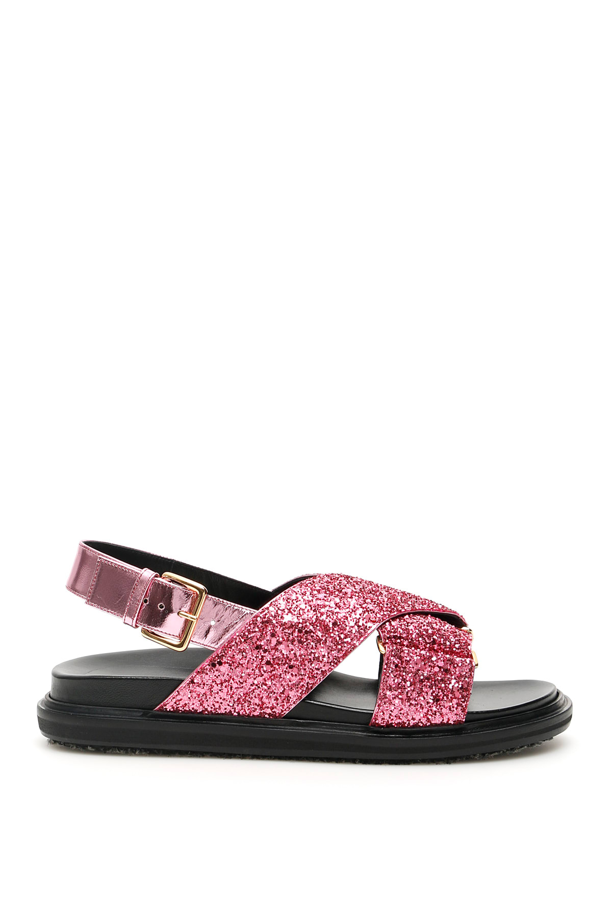 Buy Marni Fussbett Glitter Sandals online, shop Marni shoes with free shipping