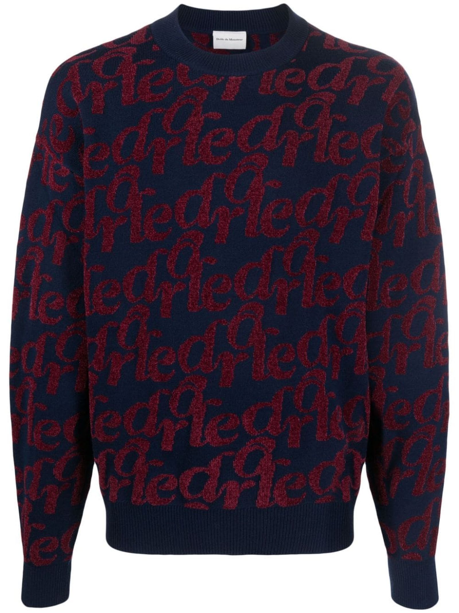 Drôle De Monsieur Midnight Blue Wool Blend Jumper In Blu