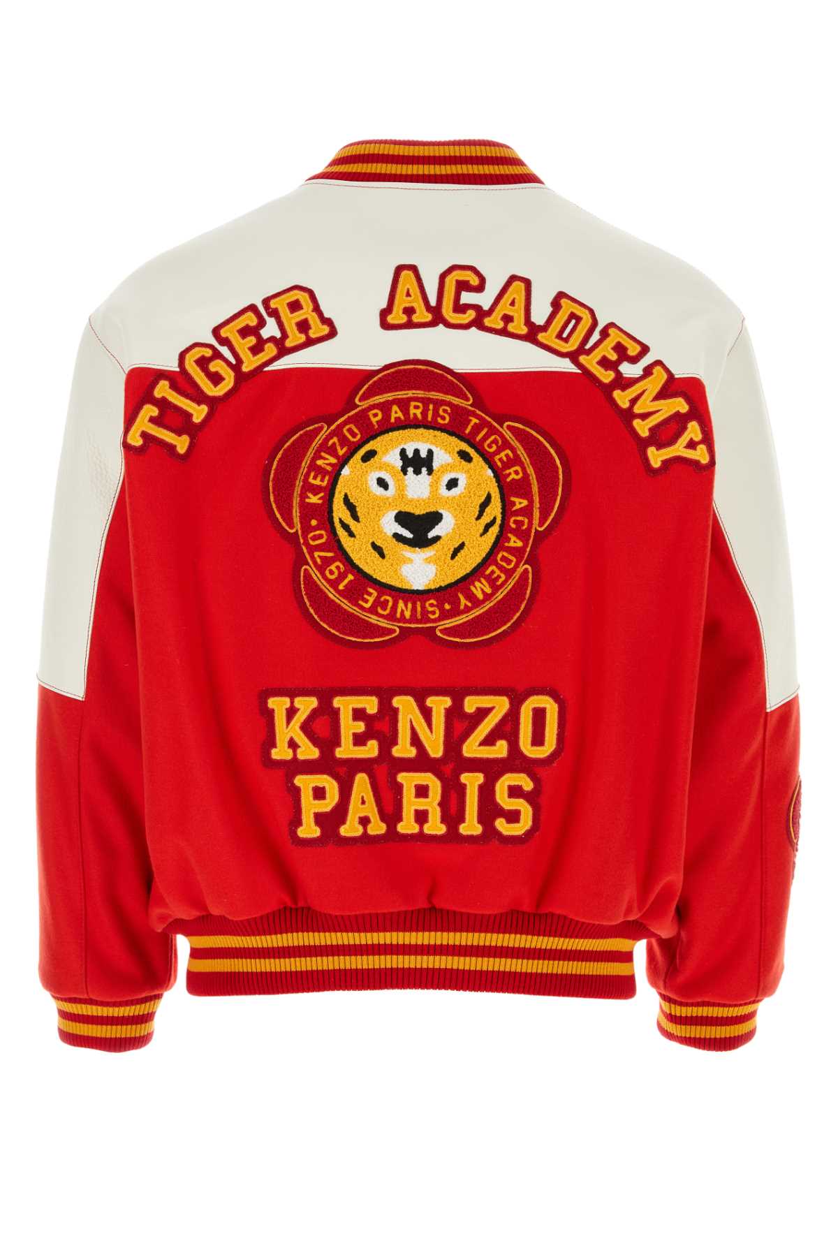 Kenzo Tiger Academy Logo-patch Bomber Jacket In Cherry