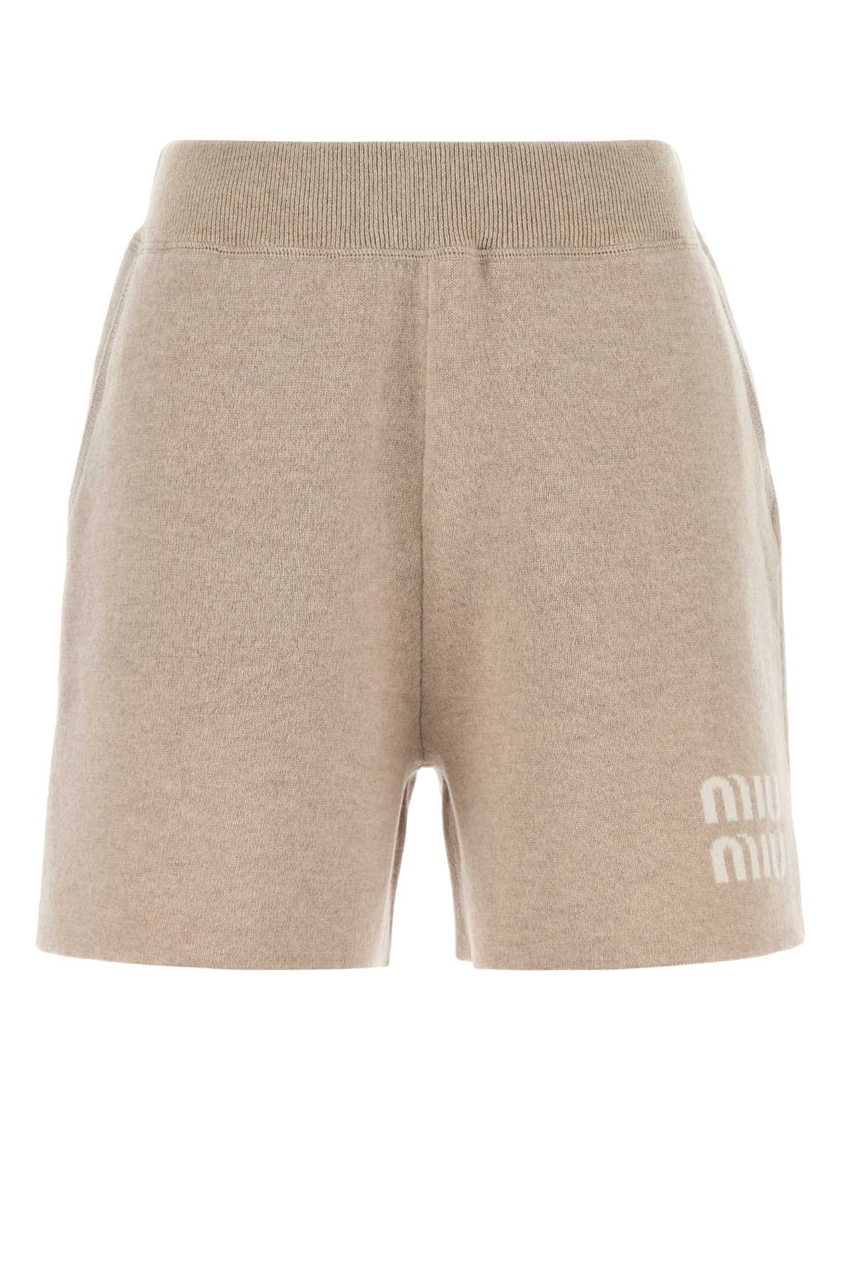 Cappuccino Cashmere Blend Shorts