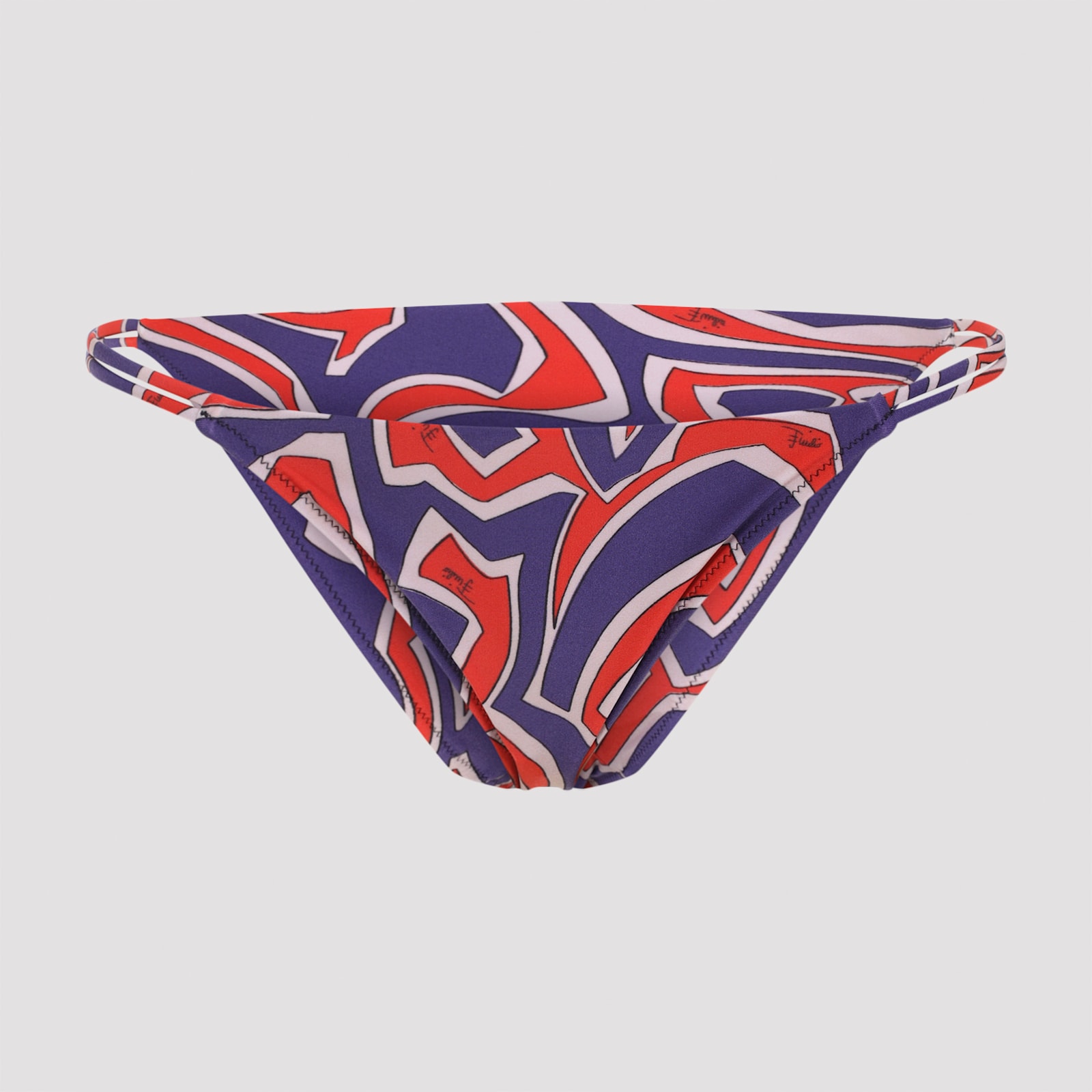 Pucci Stylish Low-rise Bikini Bottom With Bold Print In Blue