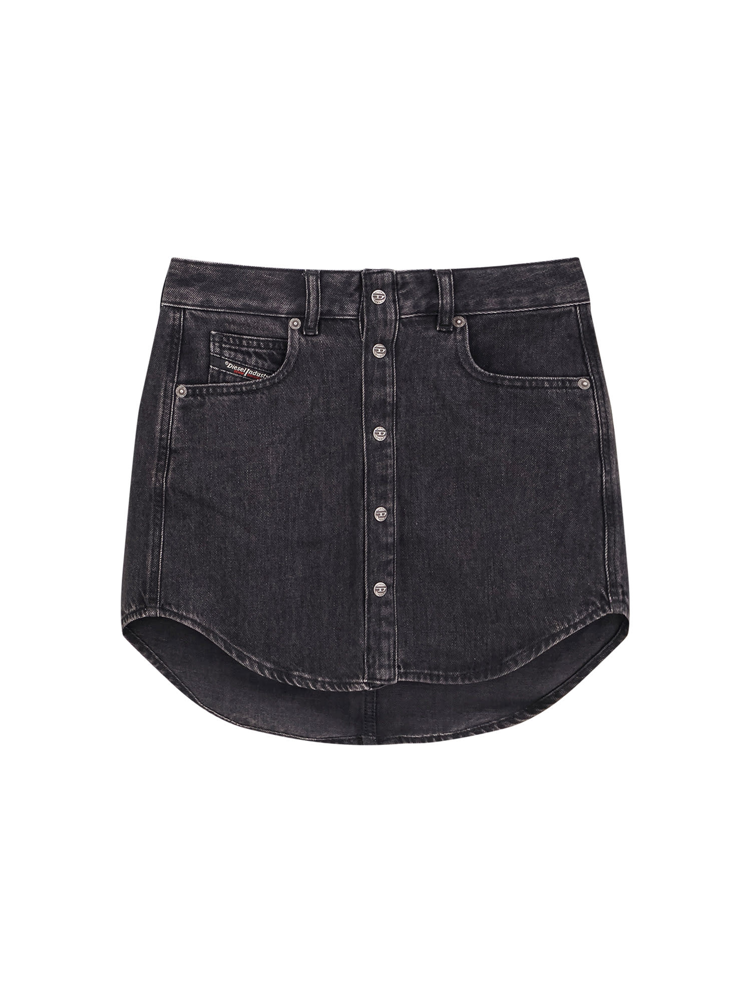 Diesel Short Skirt With Pockets And Belt Loops In Black