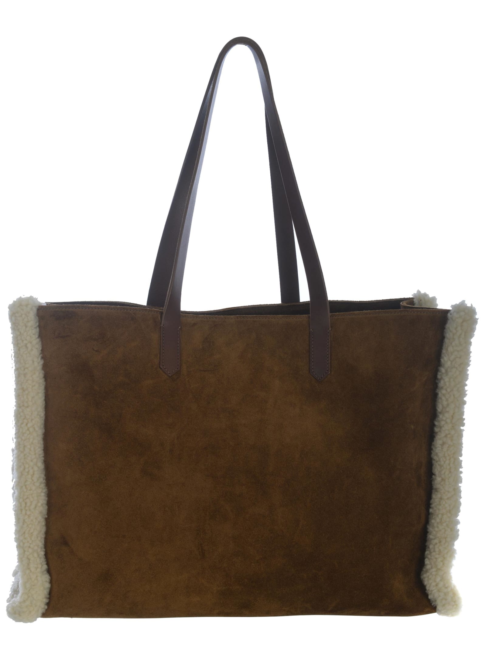 Shop Golden Goose Bag  California East-west In Suede In Leather Brown