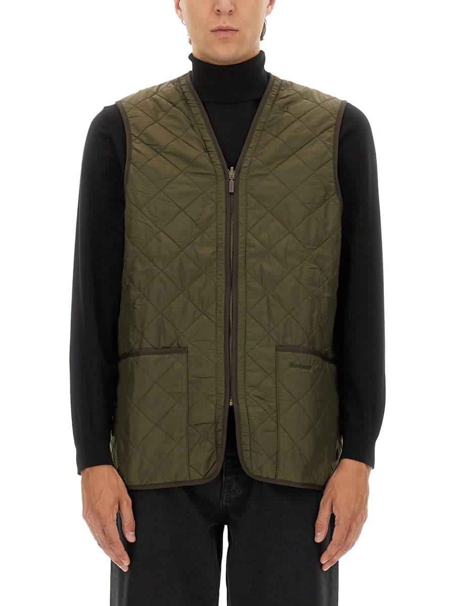 Barbour Polarquilt Reversible Vest In Green