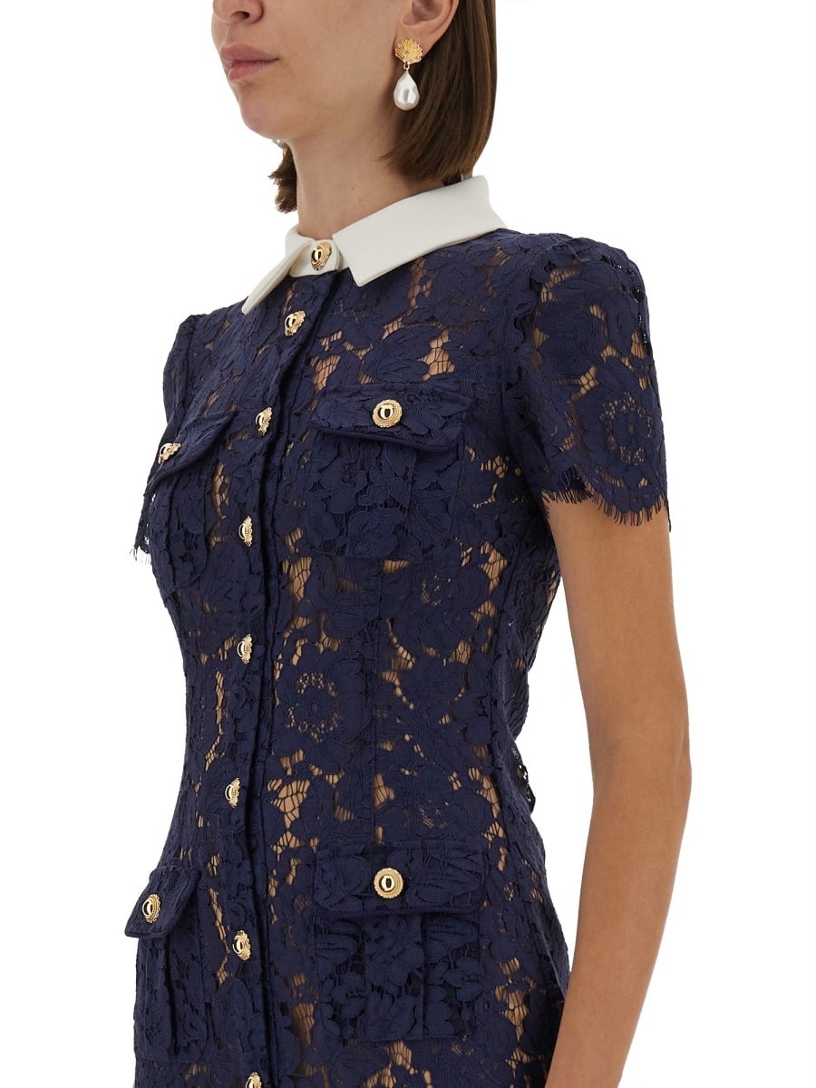 Self-portrait Lace Midi Dress In Blue