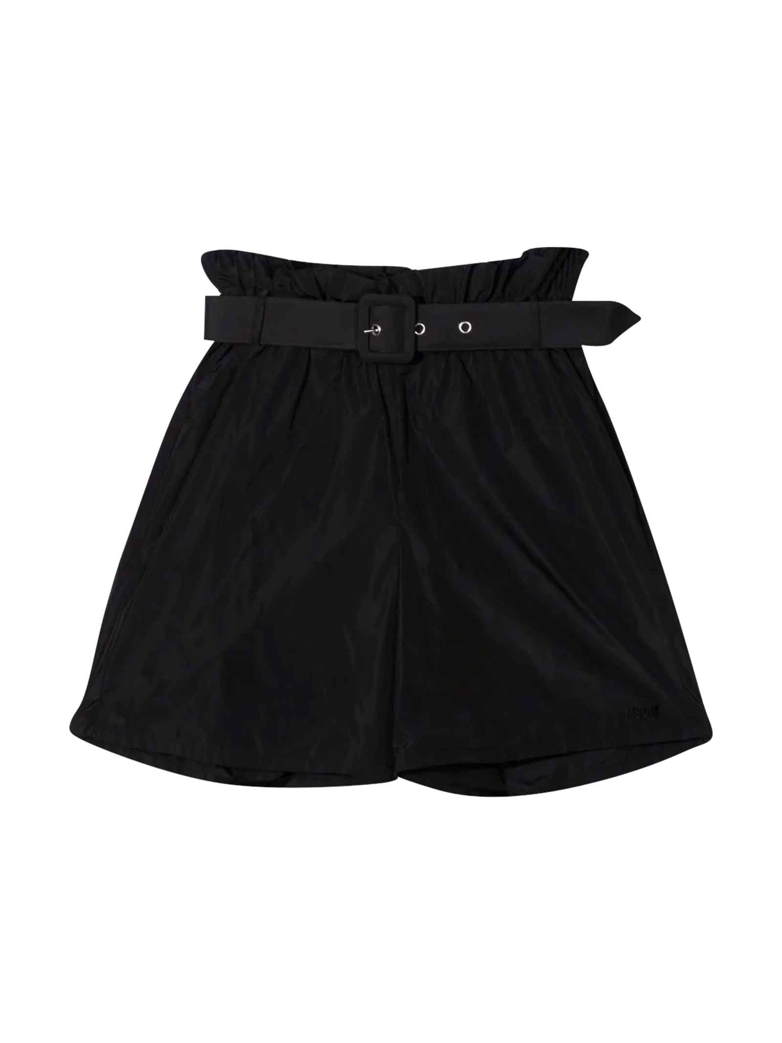 MSGM Girl Black Shorts