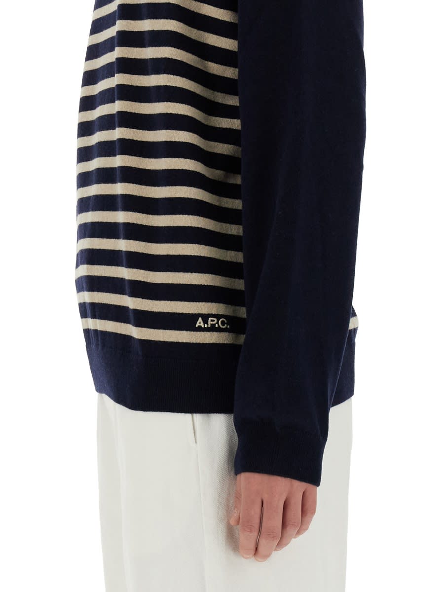 Shop Apc Sweater Matthew In Blue