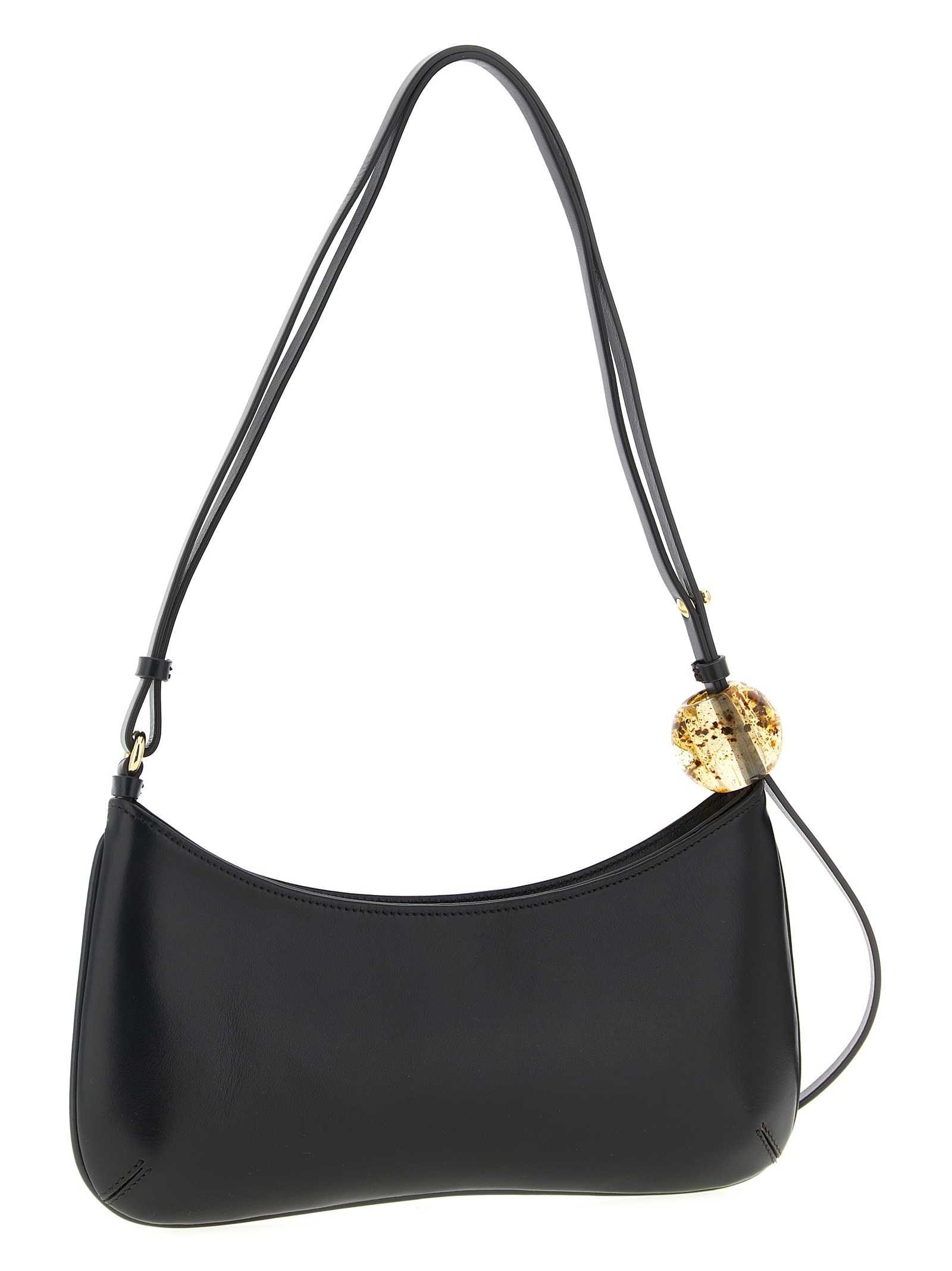 Jacquemus Le Bisou Perle Shoulder Bag In Black
