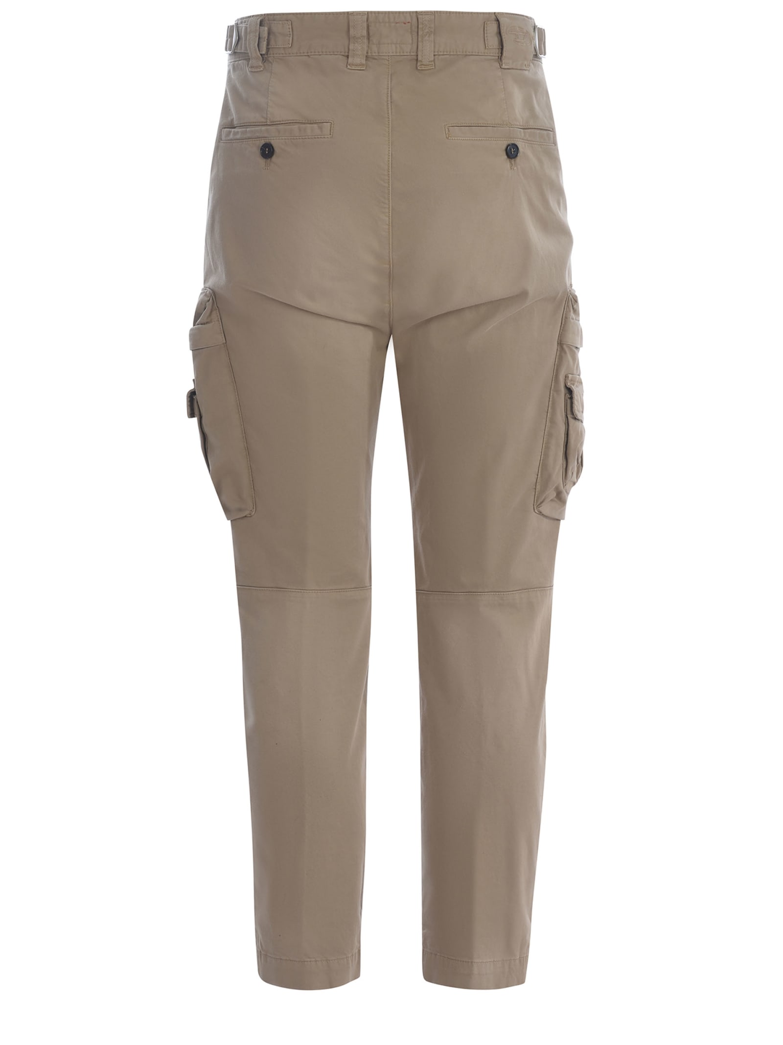 Shop Diesel Trousers  Argym Made Of Cotton In Beige