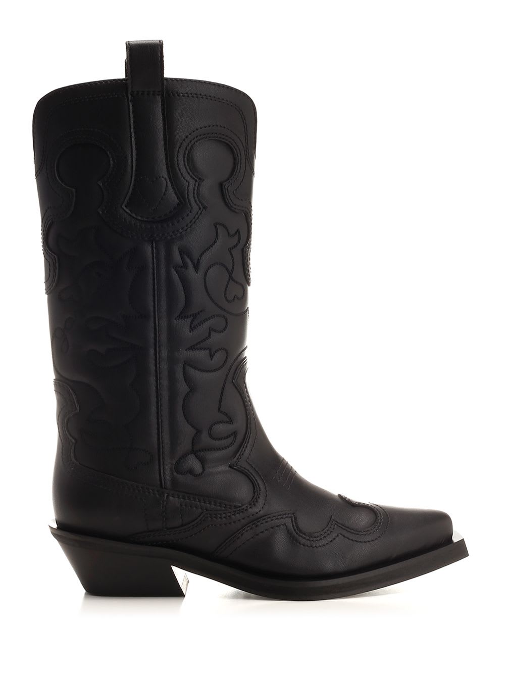 Shop Ganni Western Boot In Black