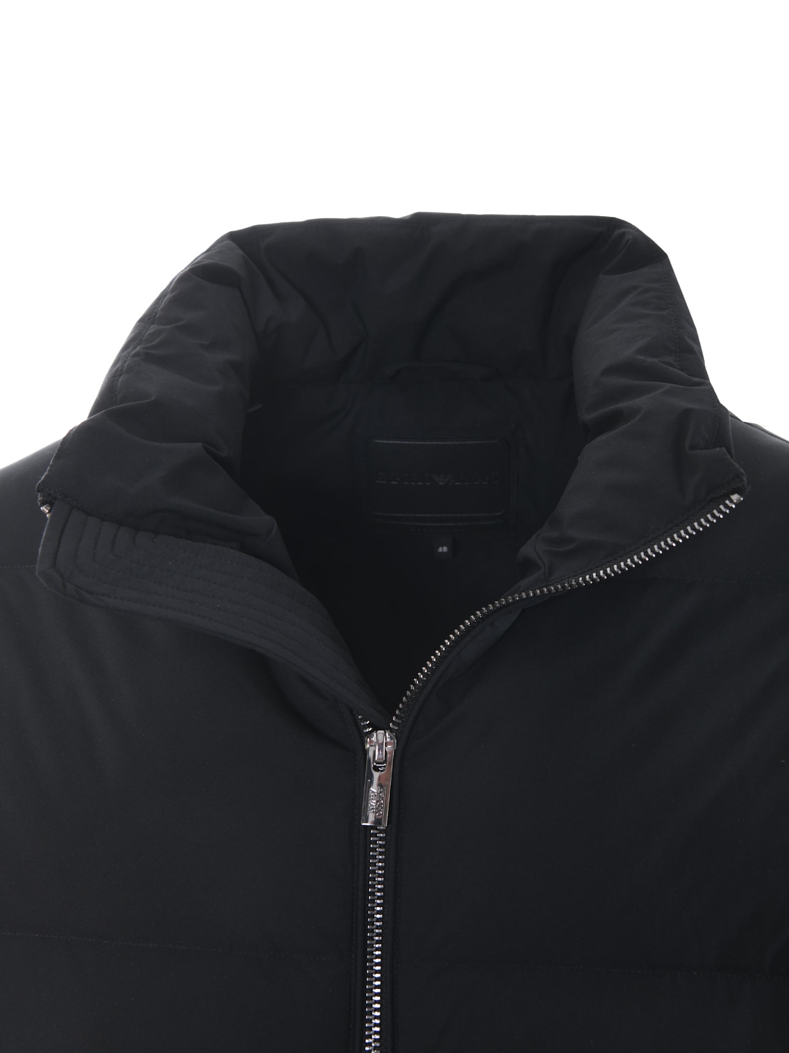 Shop Emporio Armani Quilted Nylon Down Jacket In Black