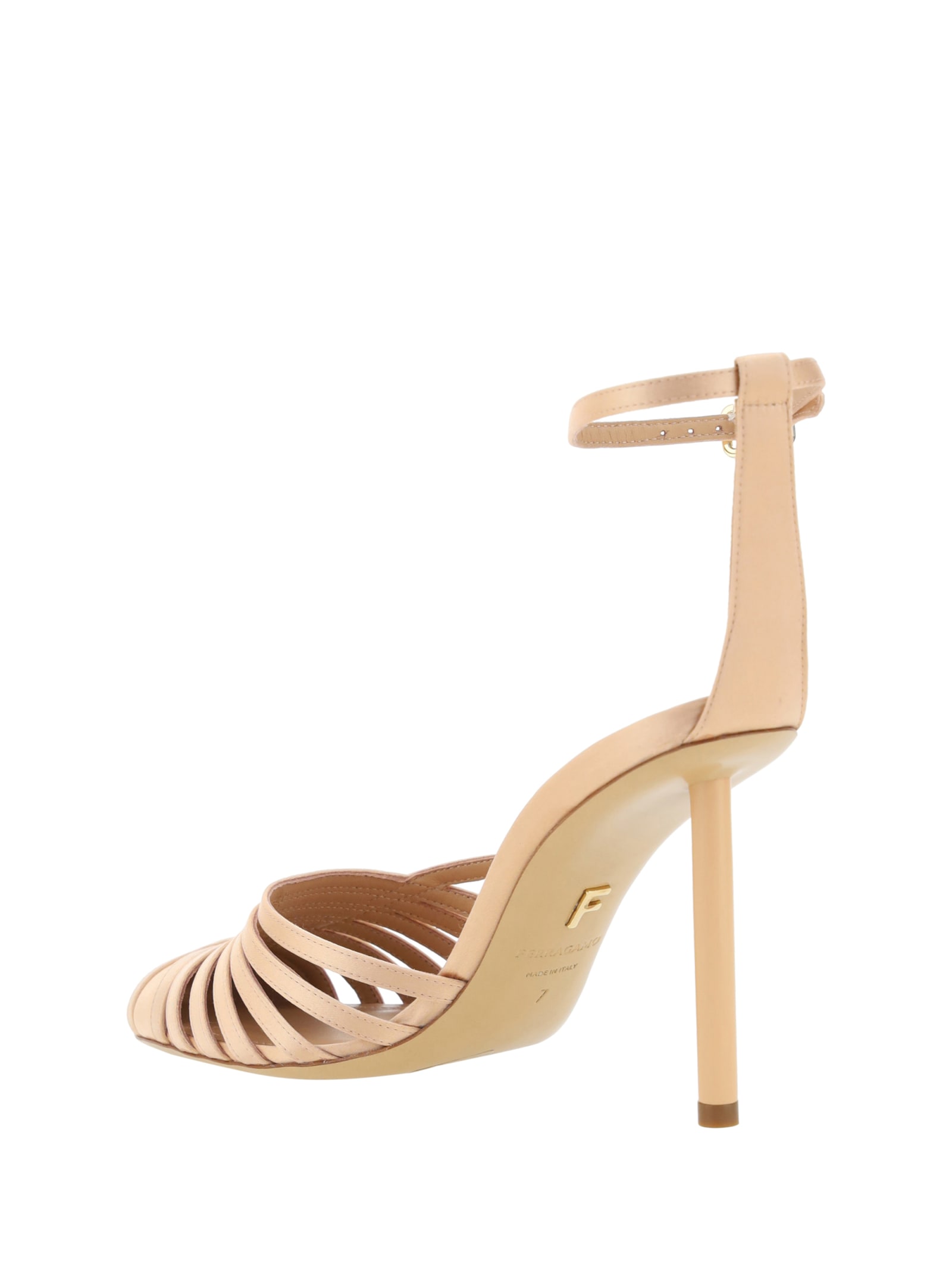 Shop Ferragamo Pump In Beige-white