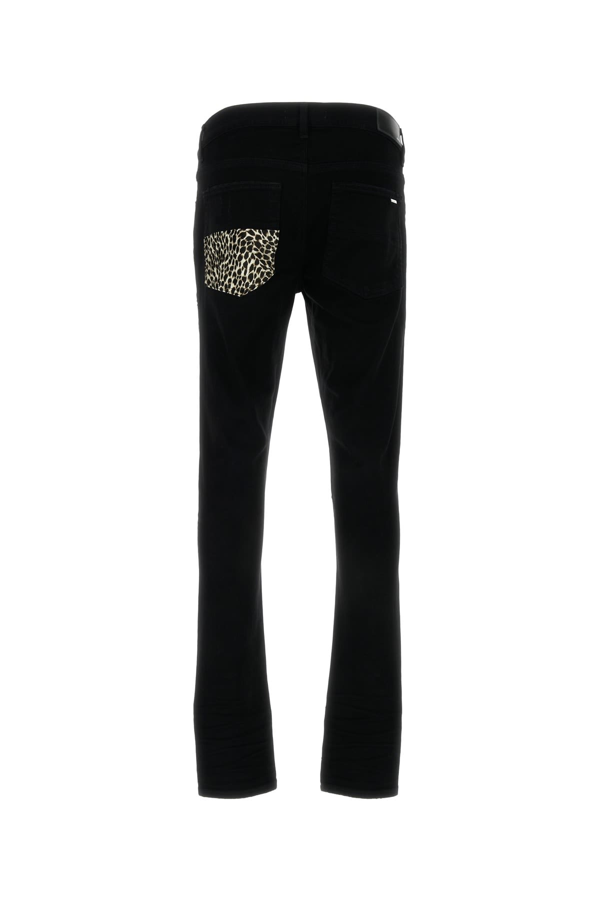 Shop Amiri Leopard Mx1 Jean In Black