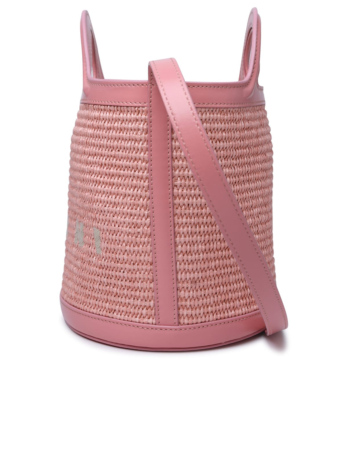 Shop Marni Tropicalia Small Pink Leather And Fabric Bag