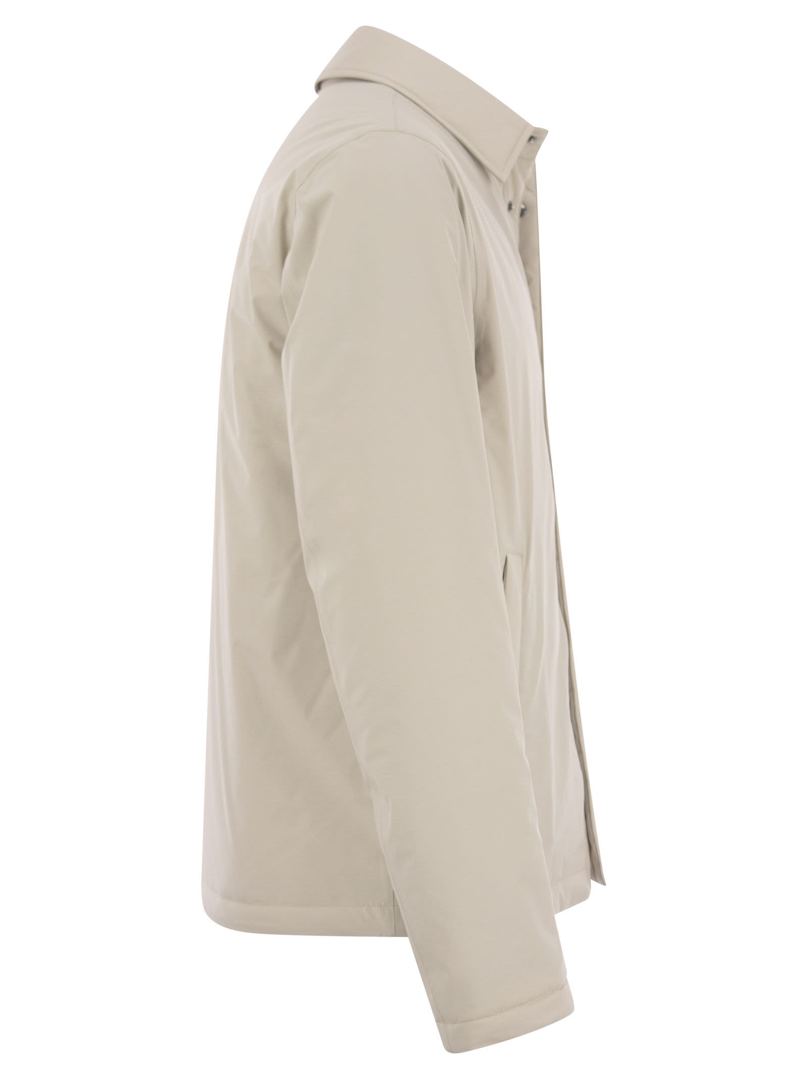 Shop Herno Padded Shirt Jacket In Ice